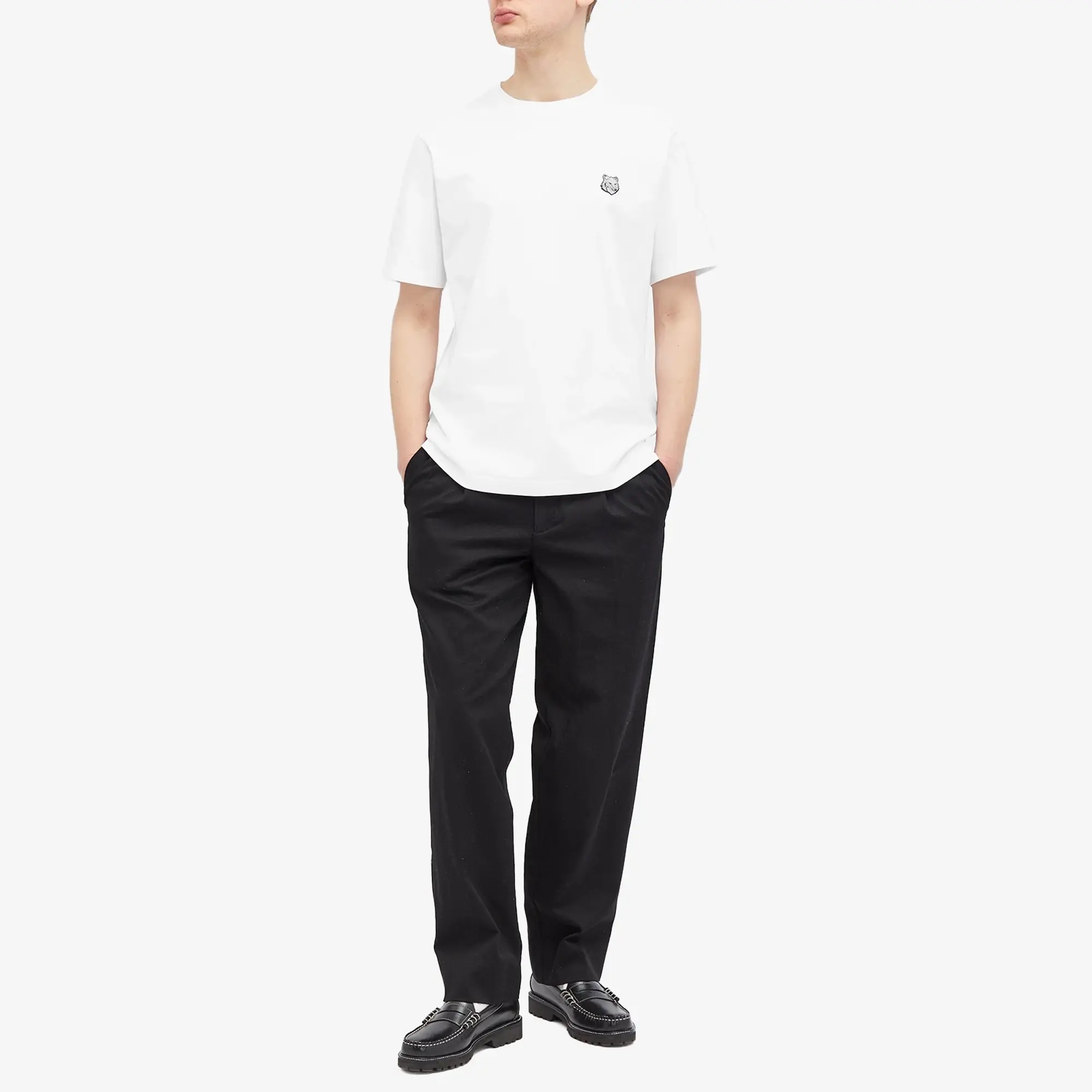 Maison Kitsuné Maison Kitsune Bold Fox Head Patch Comfort T-Shirt White