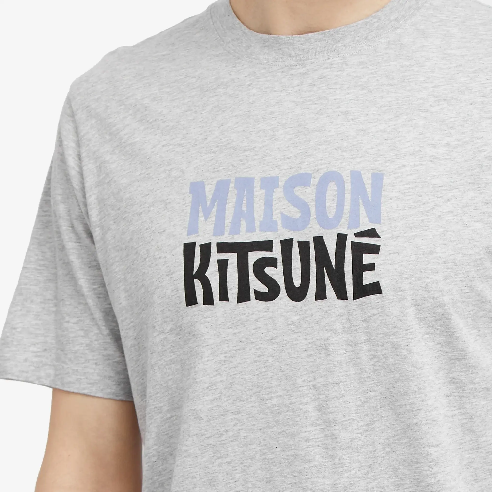 Maison Kitsuné Men's Surf Club Comfort T-Shirt Light Grey Melange
