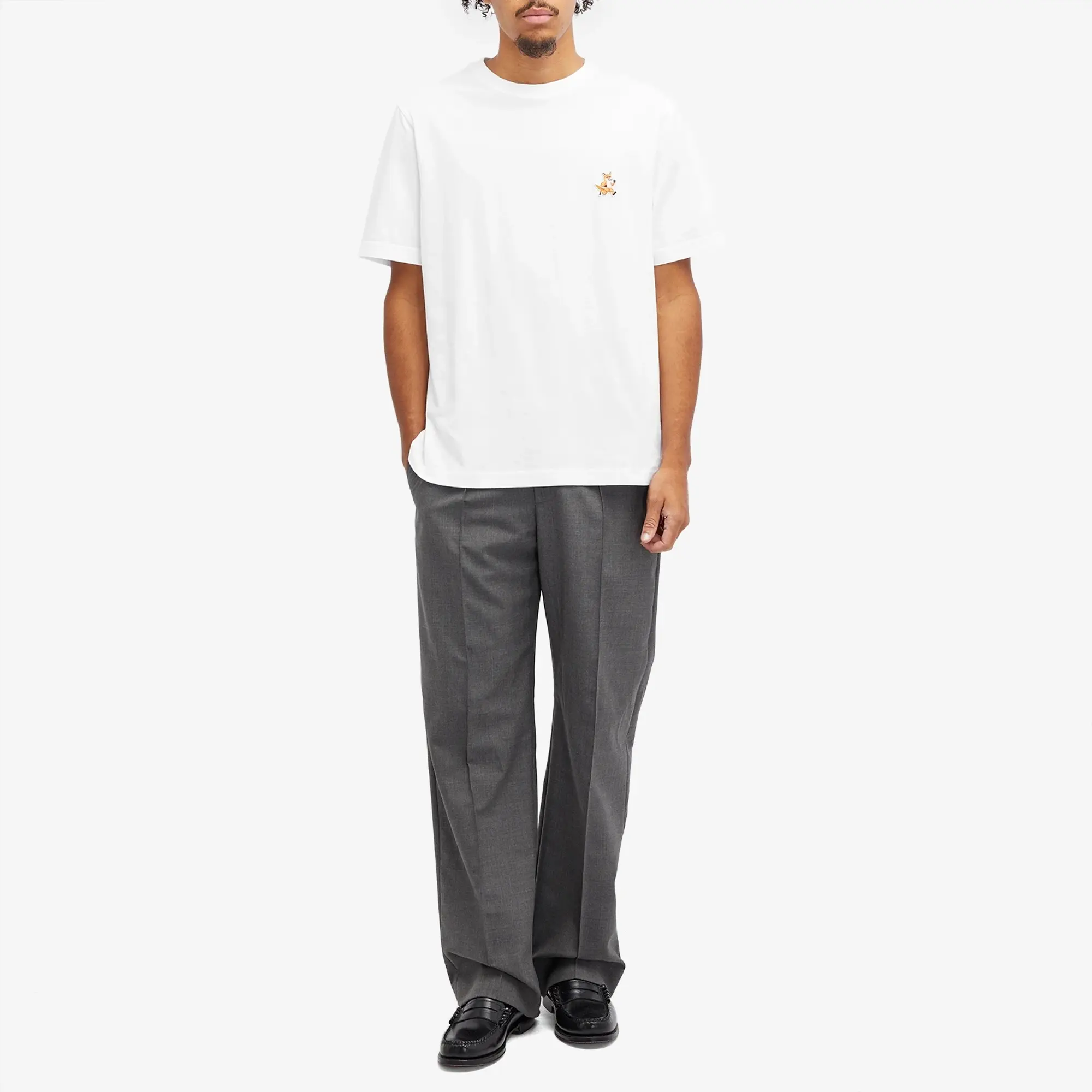 Maison Kitsuné Men's Speedy Fox Patch Comfort T-Shirt White
