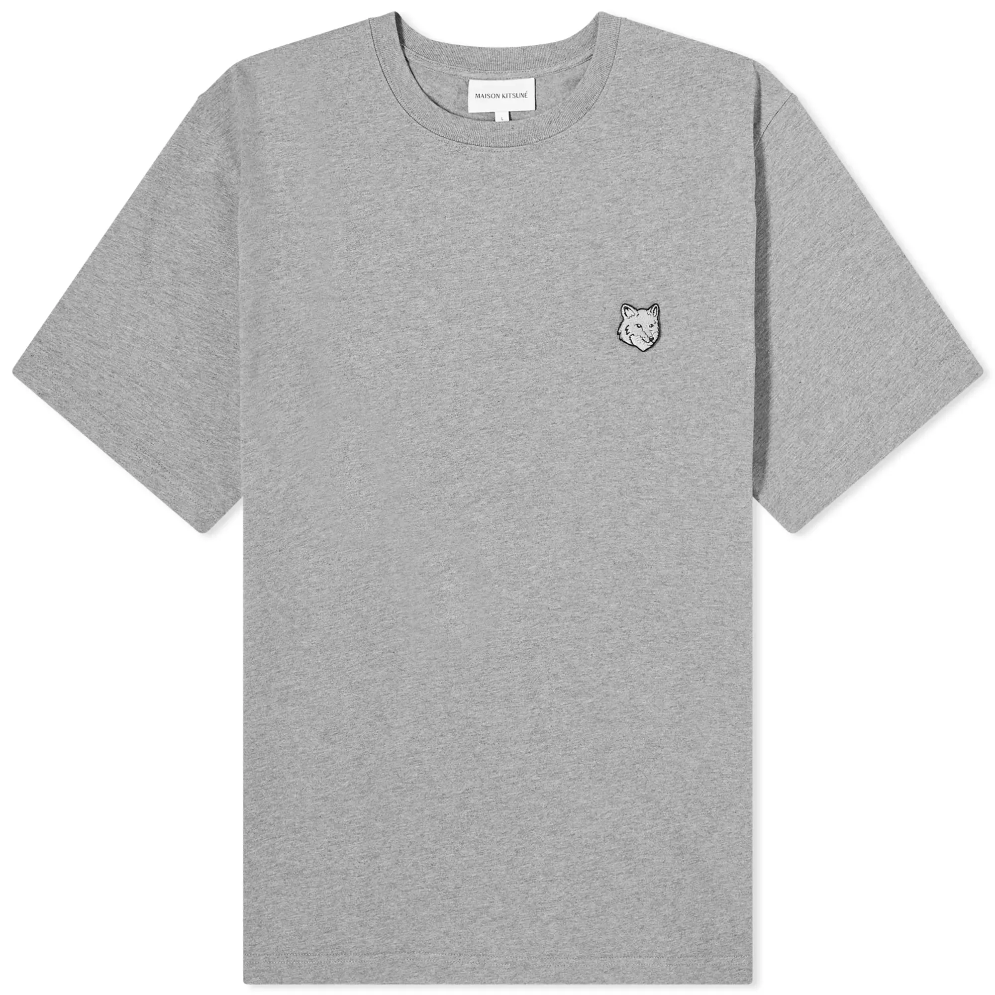 Maison Kitsune Bold Fox Head Patch Comfort T-Shirt Medium Grey Melange