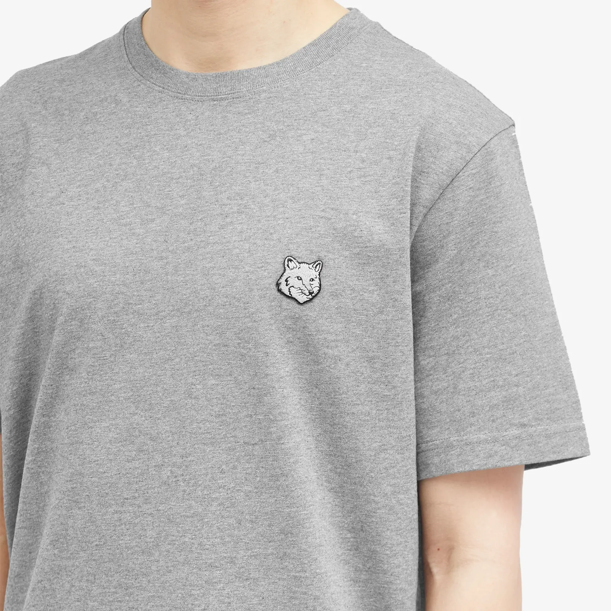 Maison Kitsune Bold Fox Head Patch Comfort T-Shirt Medium Grey Melange