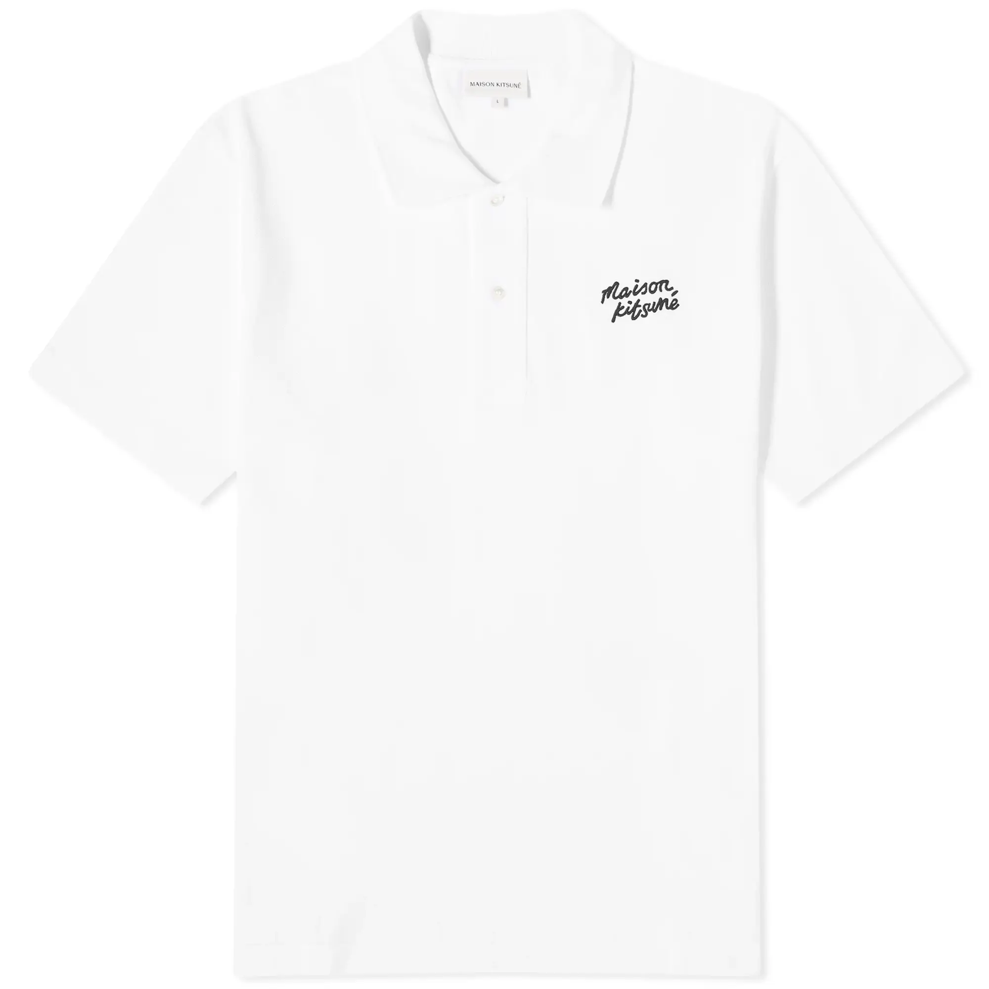 Maison Kitsuné Maison Kitsune Handwriting Comfort Polo White/Black