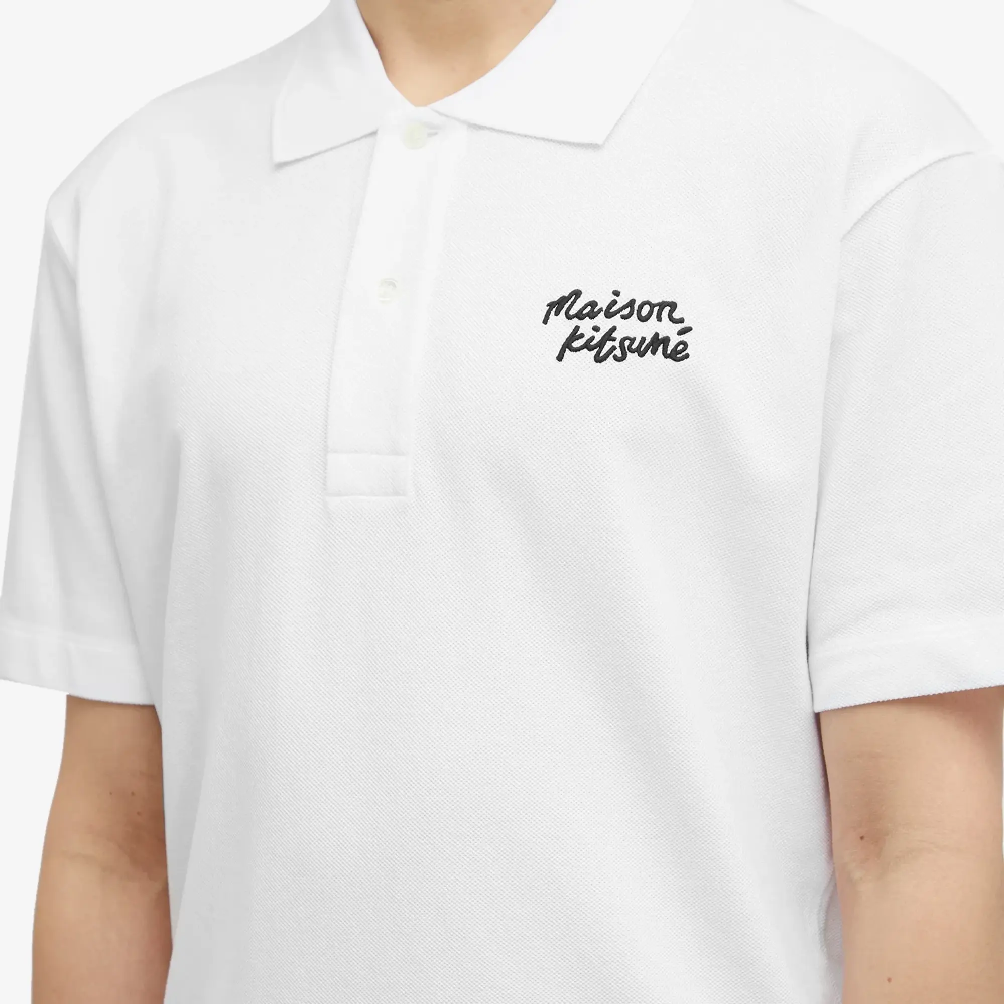 Maison Kitsuné Maison Kitsune Handwriting Comfort Polo White/Black