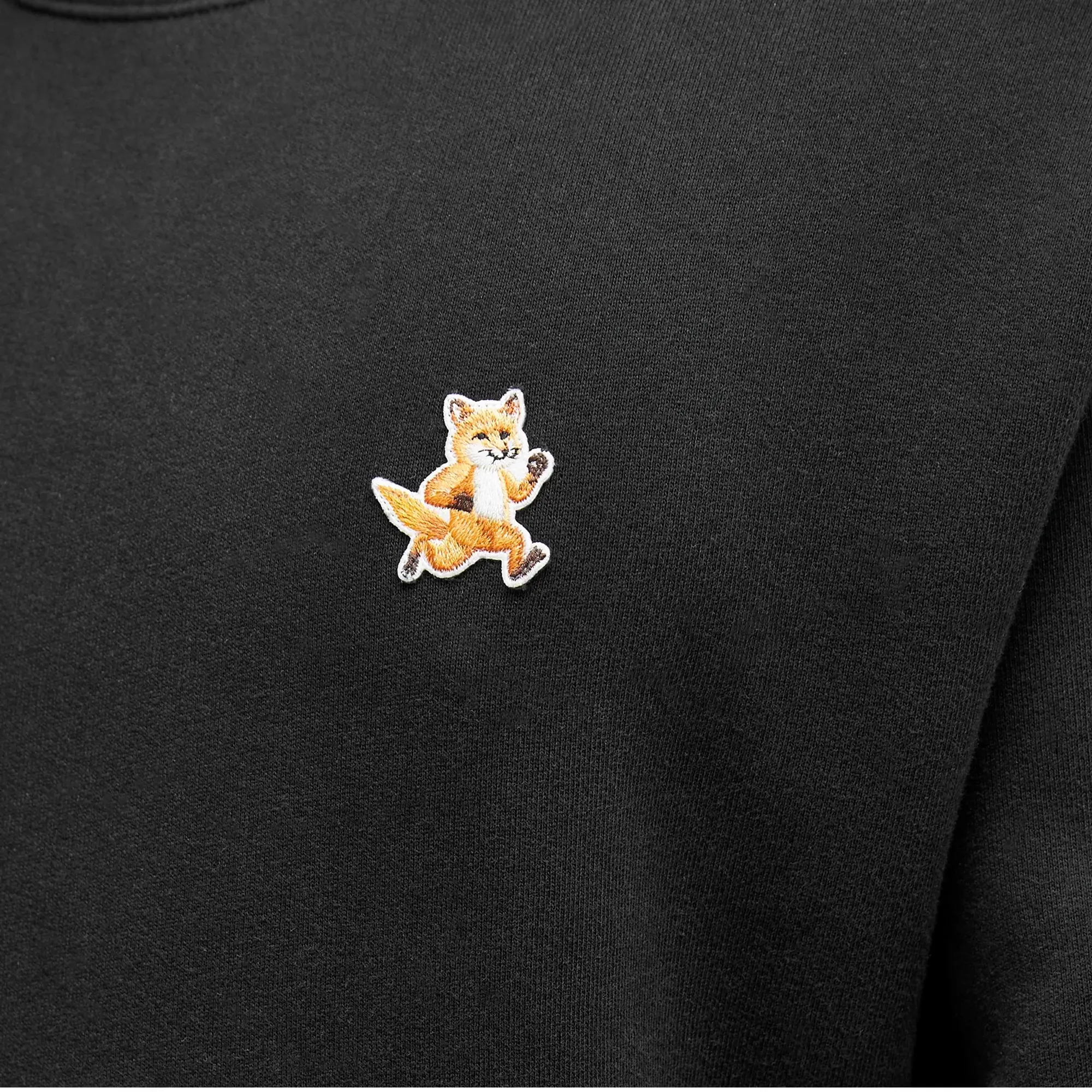 Maison Kitsuné Men's Speedy Fox Patch Crew Sweat Black