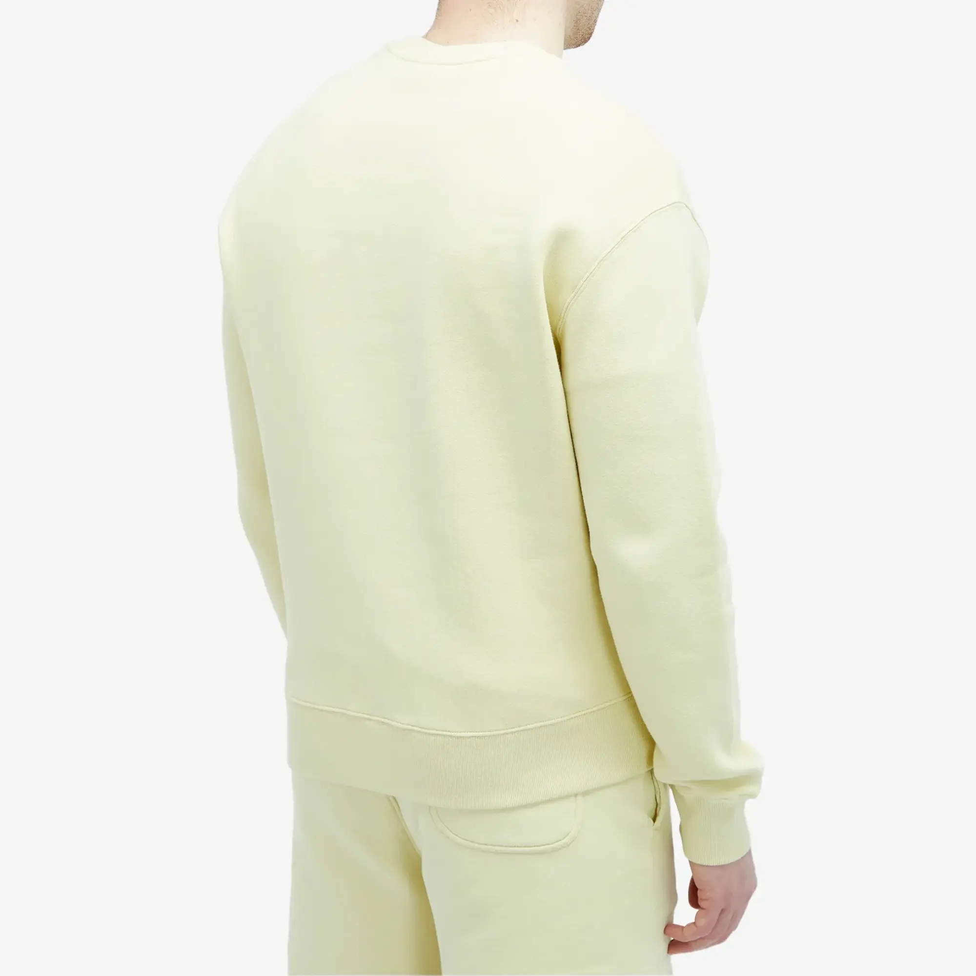 Maison Kitsuné Men's Handwriting Comfort Crew Sweat Chalk Yellow