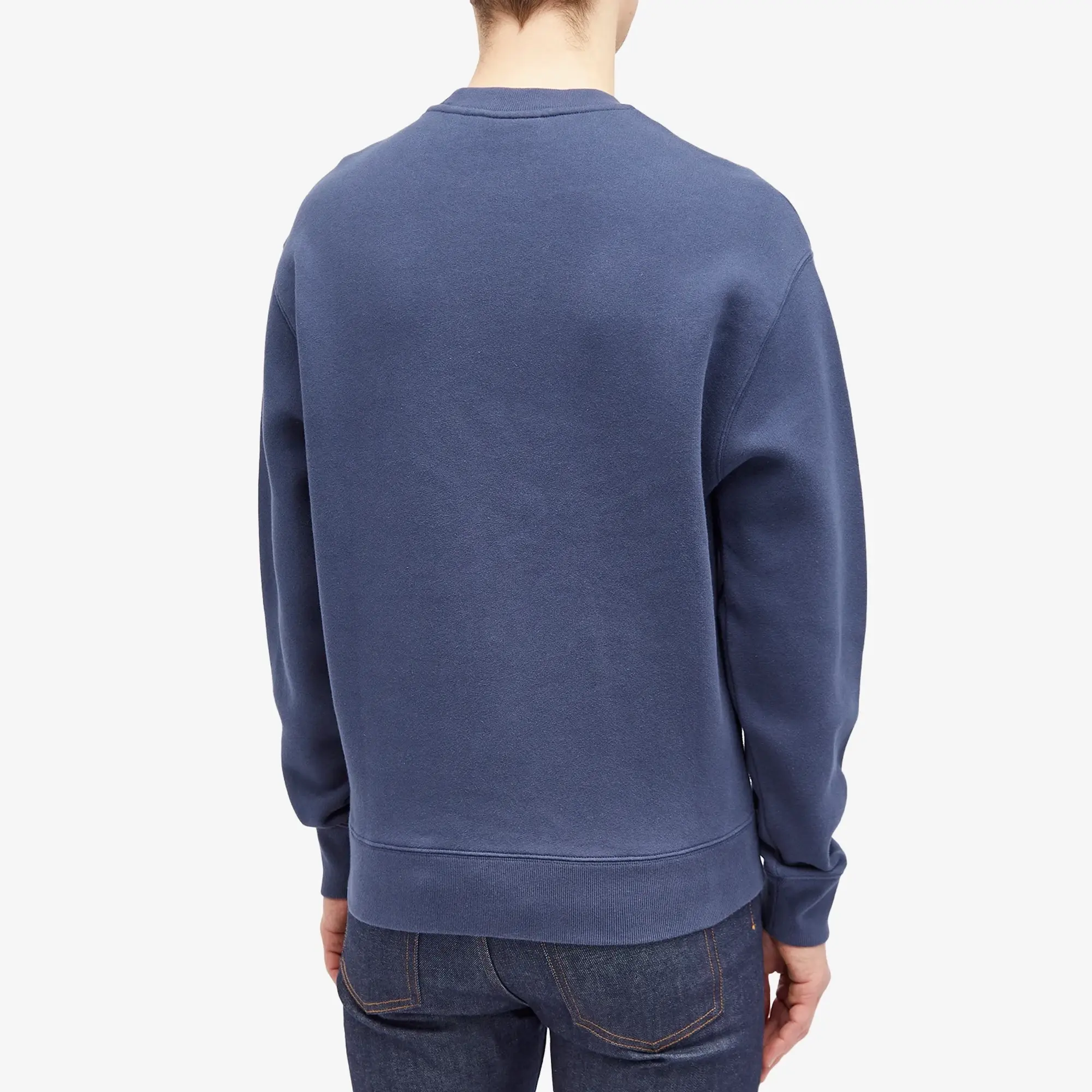 Maison Kitsuné Maison Kitsune Bold Fox Head Patch Comfort Crew Sweat Ink Blue