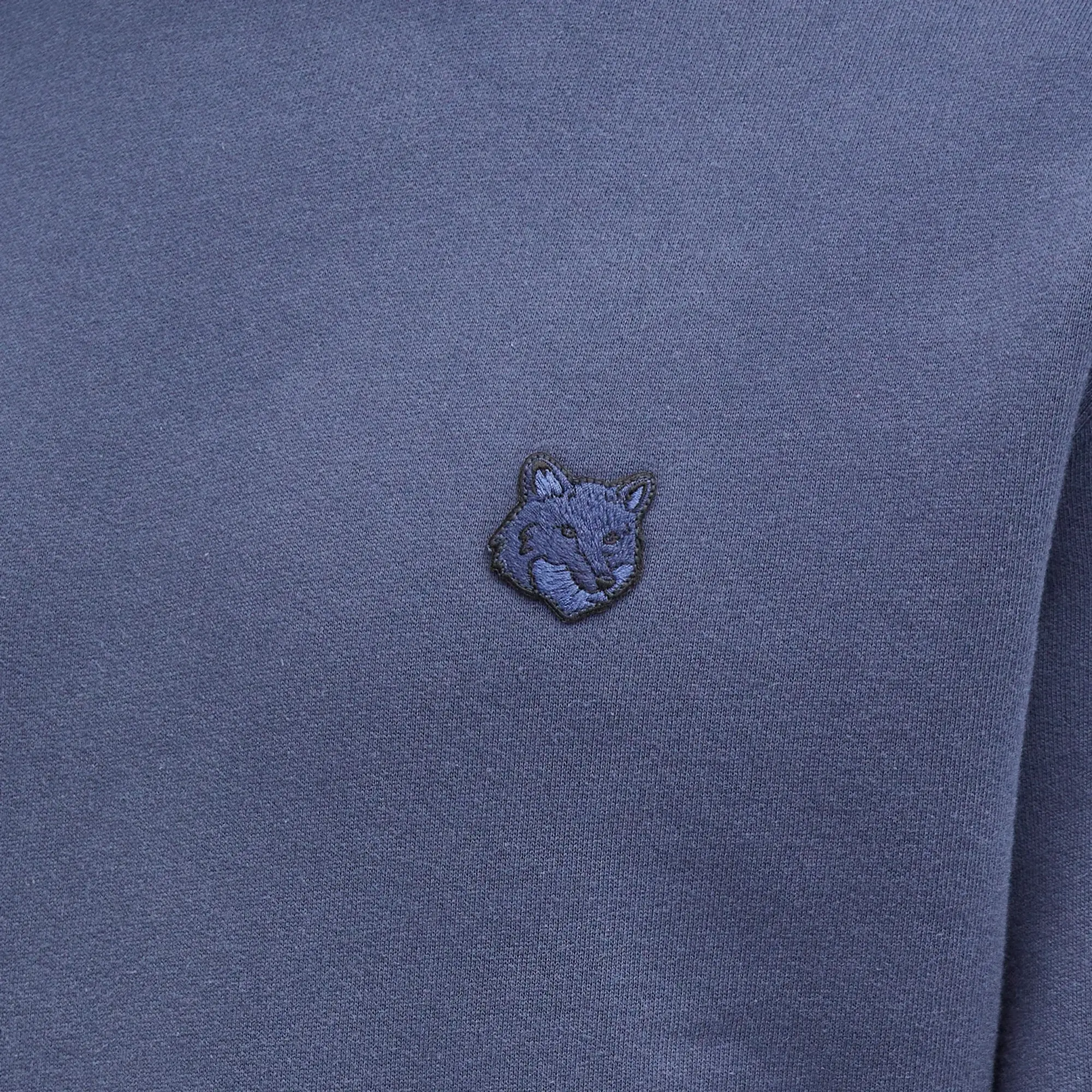 Maison Kitsuné Maison Kitsune Bold Fox Head Patch Comfort Crew Sweat Ink Blue