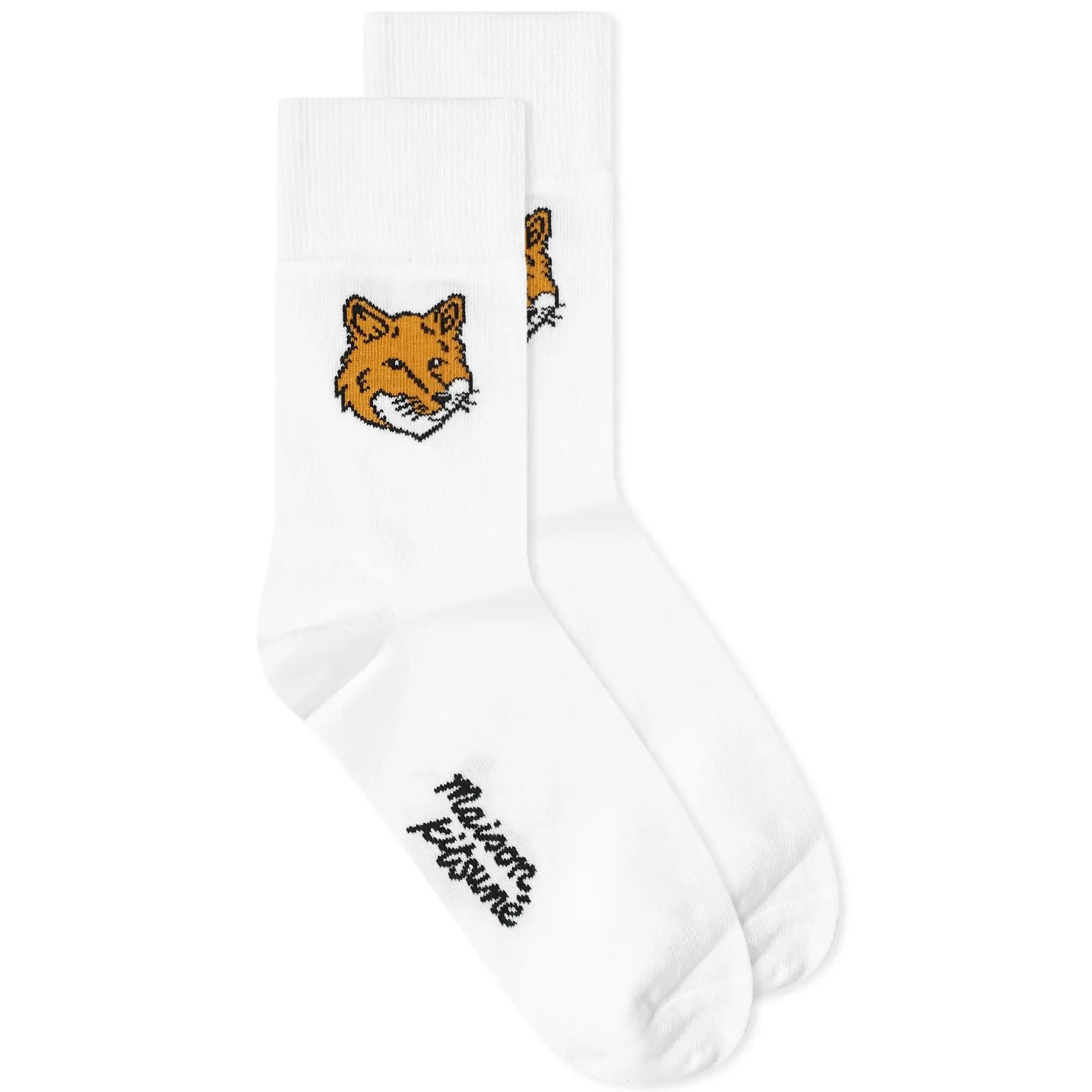 Maison Kitsuné Maison Kitsune Fox Head Sock White