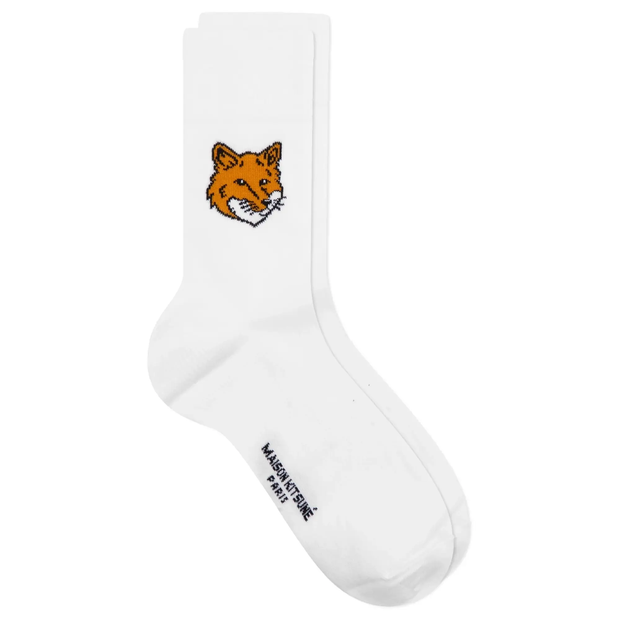 Maison Kitsuné Maison Kitsune Fox Head Sock White