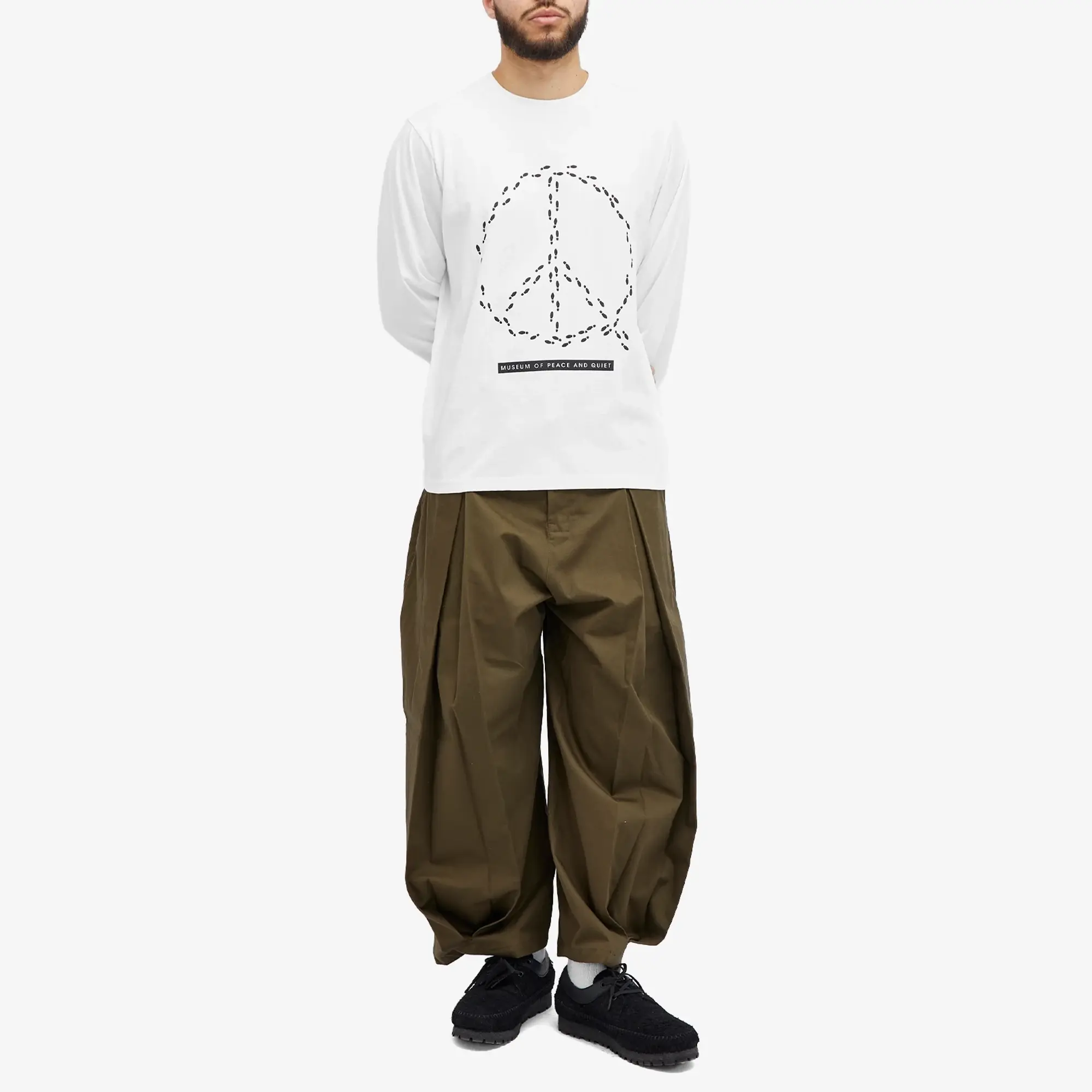 Museum of Peace and Quiet Men's Peaceful Path Long Sleeve T-Shirt White