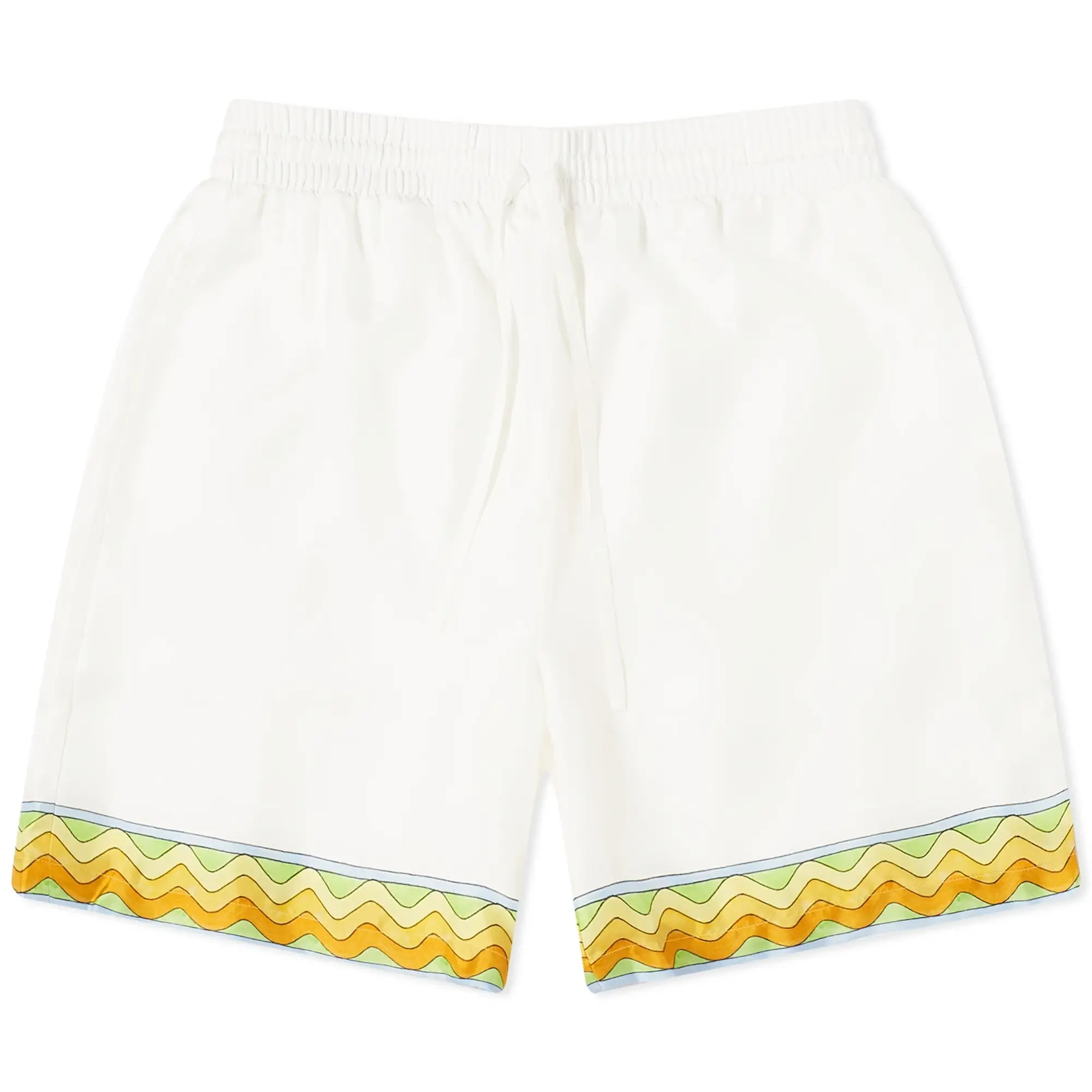 Casablanca Men's Tennis Club Silk Drawstring Shorts Afro Cubism