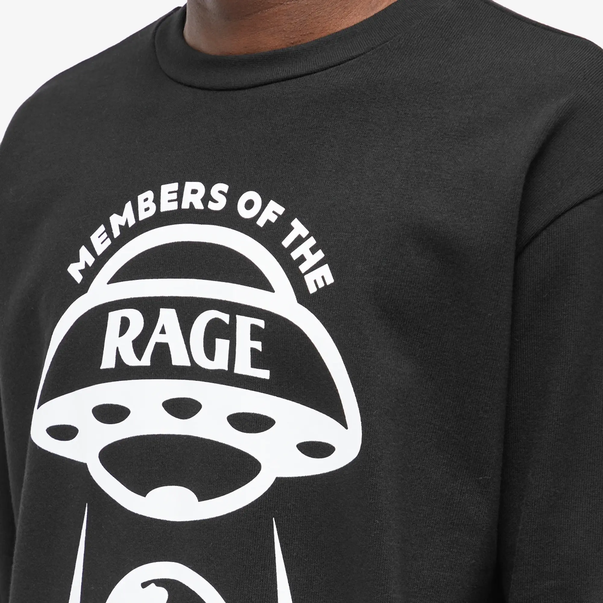 Members of the Rage Men's Long Sleeve Oversized Planet T-Shirt Black