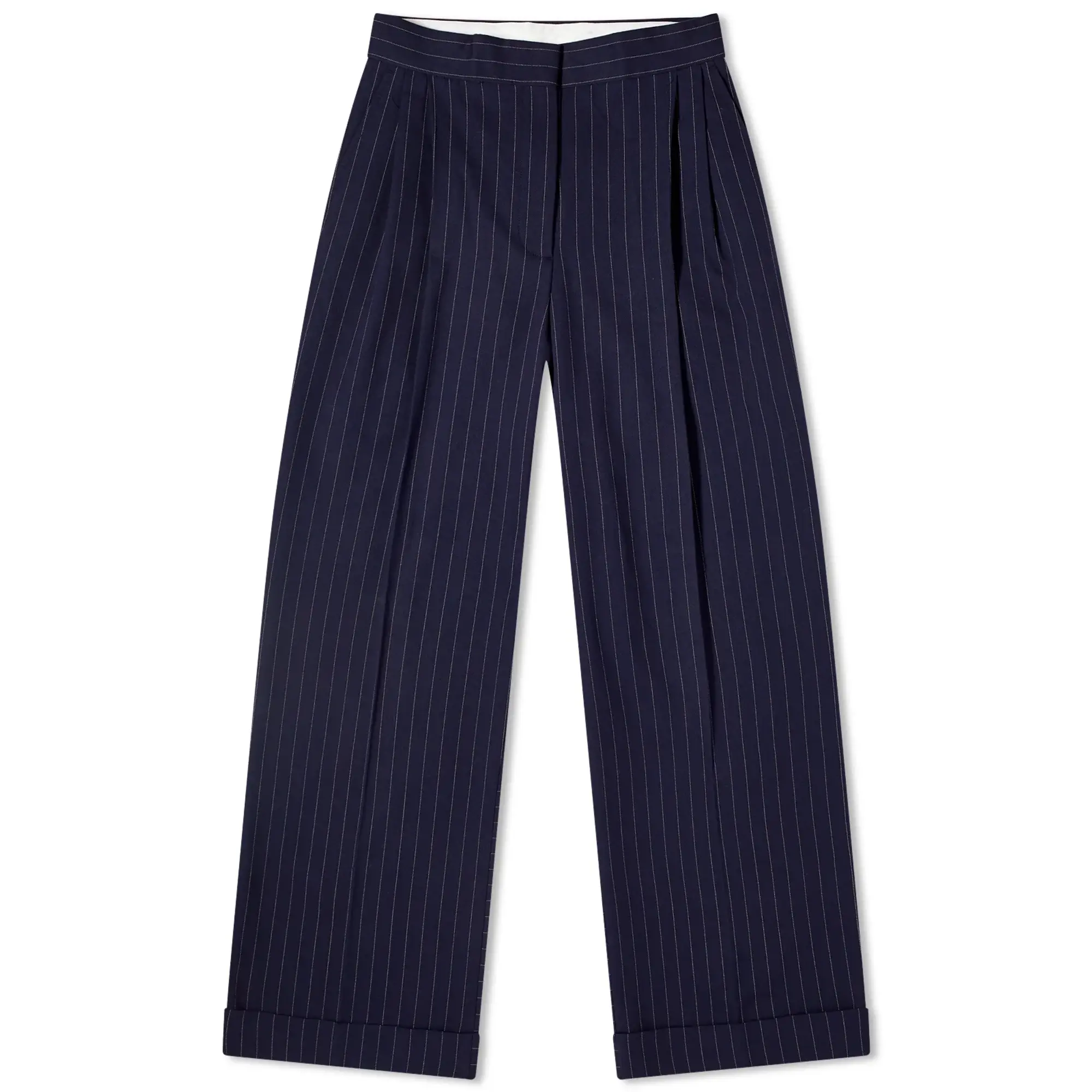 Maison Kitsuné Maison Kitsune Double Pleats Striped Pants Navy Stripes