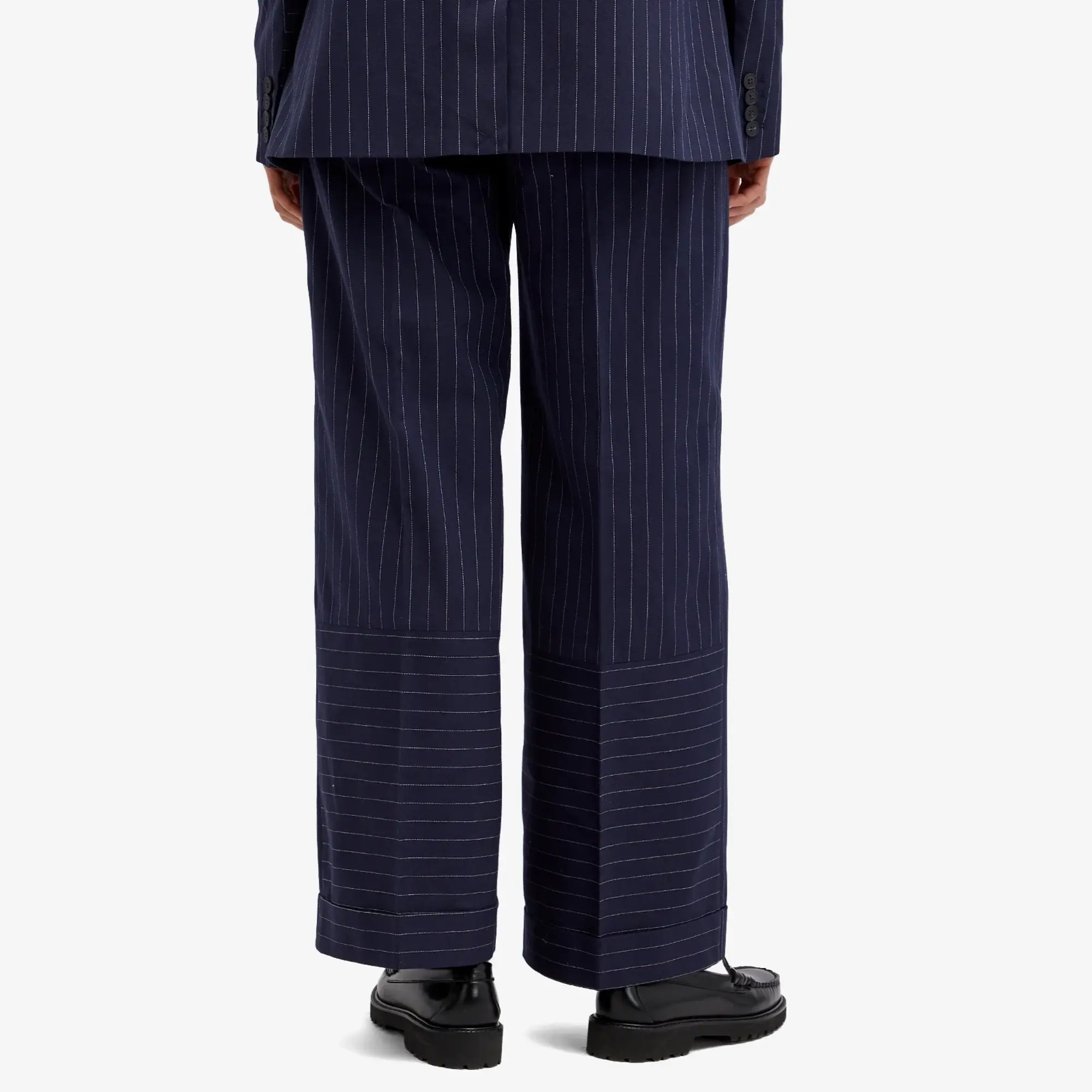 Maison Kitsuné Maison Kitsune Double Pleats Striped Pants Navy Stripes