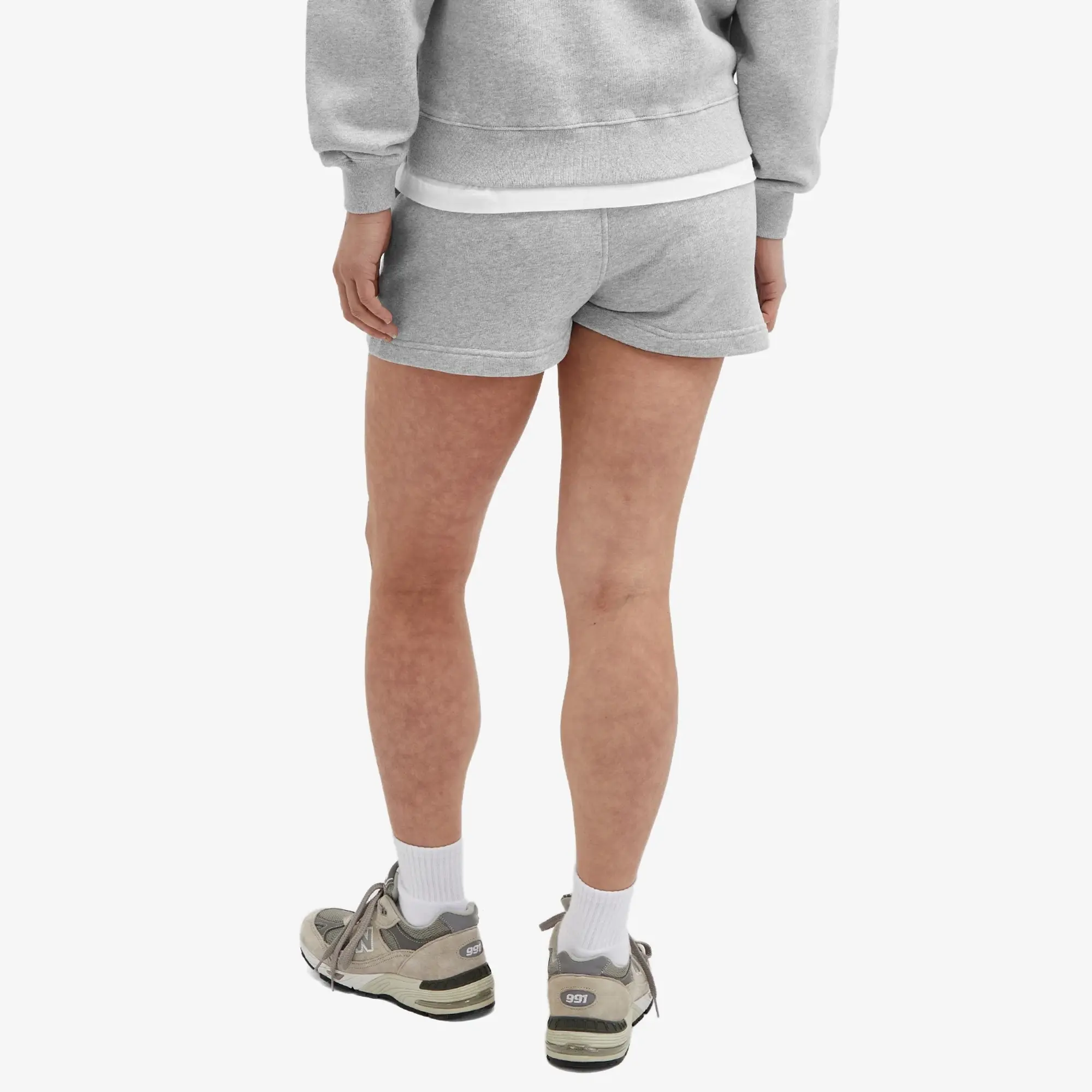 Maison Kitsuné Maison Kitsune Handwriting Logo Regular Jog Shorts Light Grey Melange
