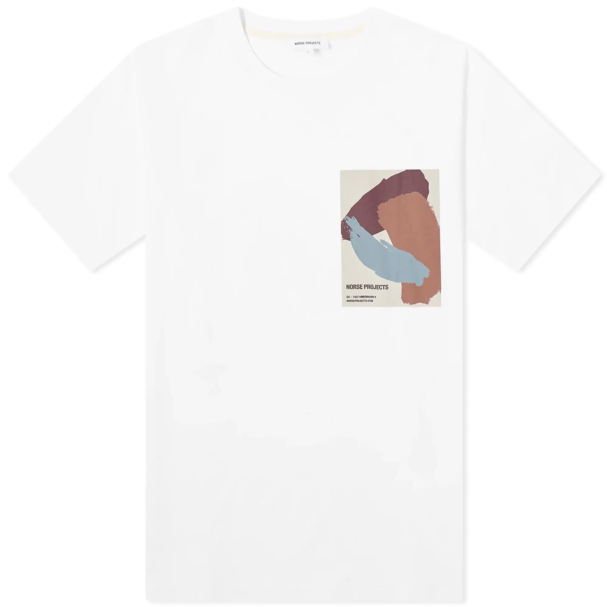Norse Projects Men's Simon Organic Brush Stroke Print T-Shirt White
