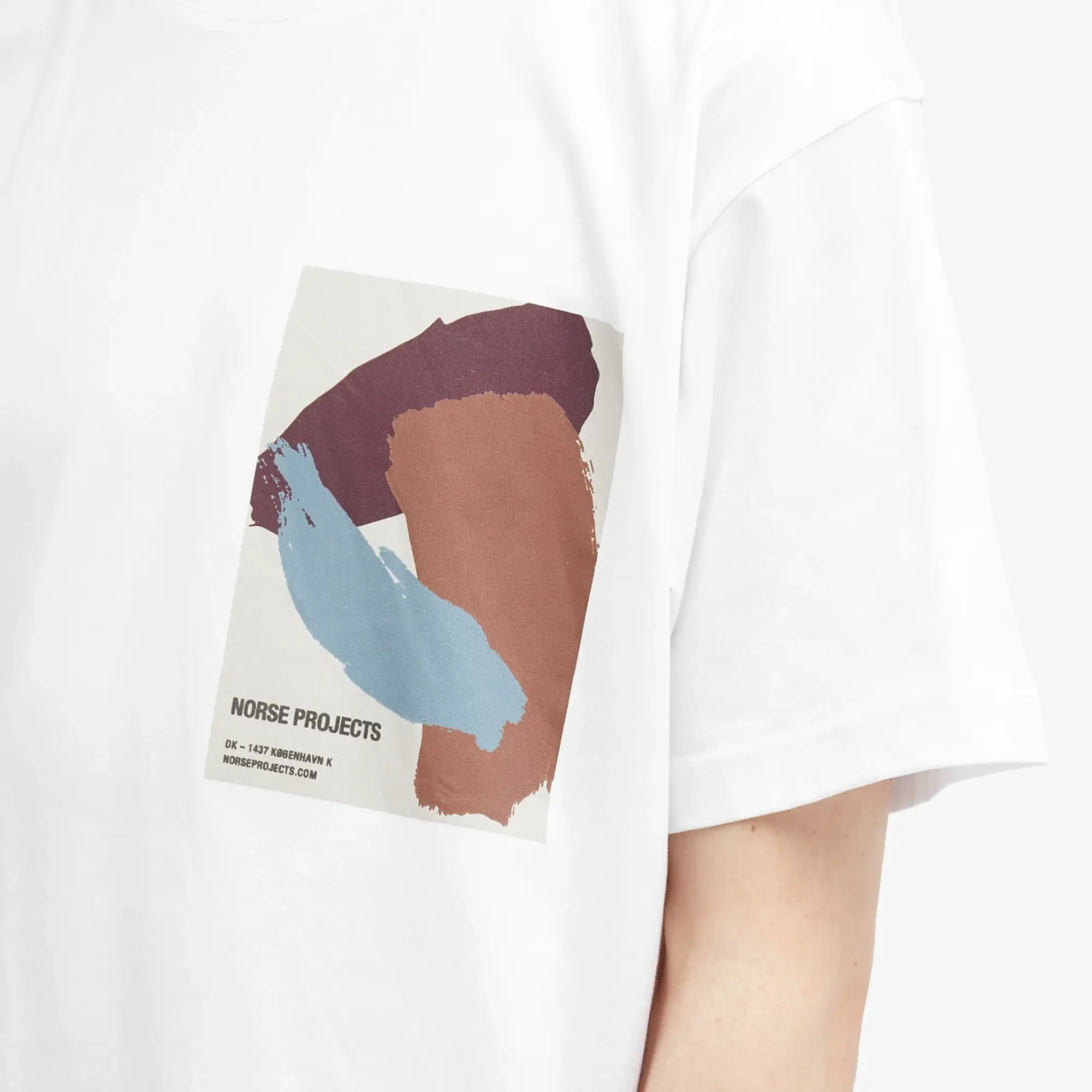 Norse Projects Men's Simon Organic Brush Stroke Print T-Shirt White