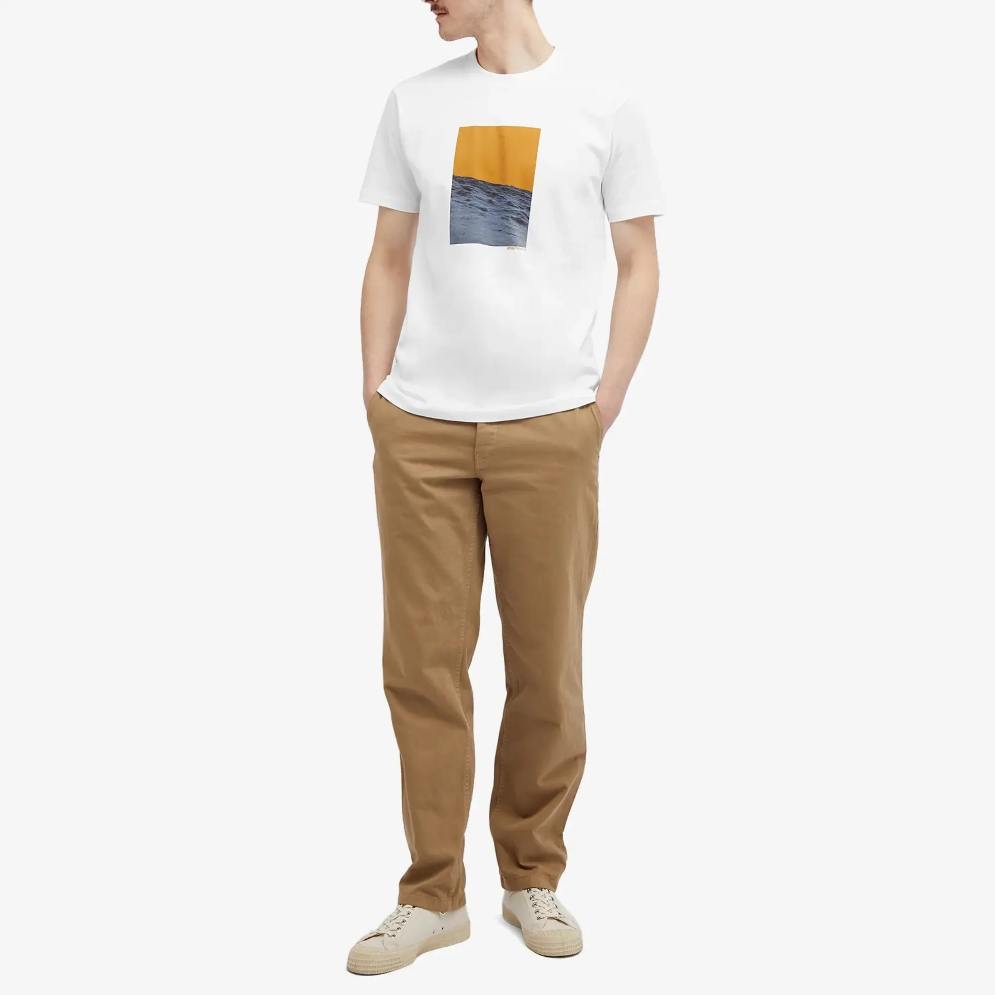 Norse Projects Men's Johannes Organic Waves Print T-shirt White