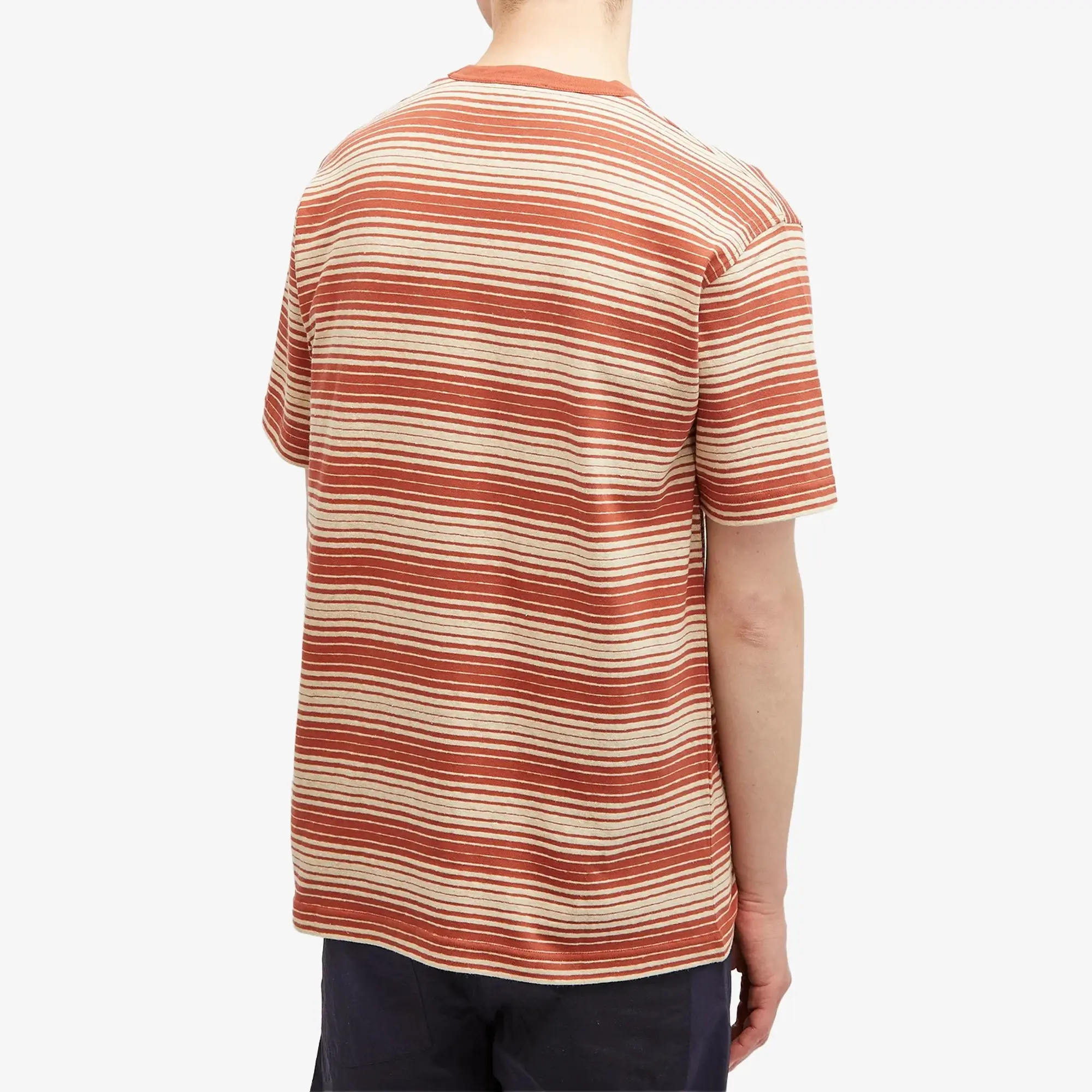 Norse Projects Men's Johannes Spaced Stripe T-Shirt Red Ochre
