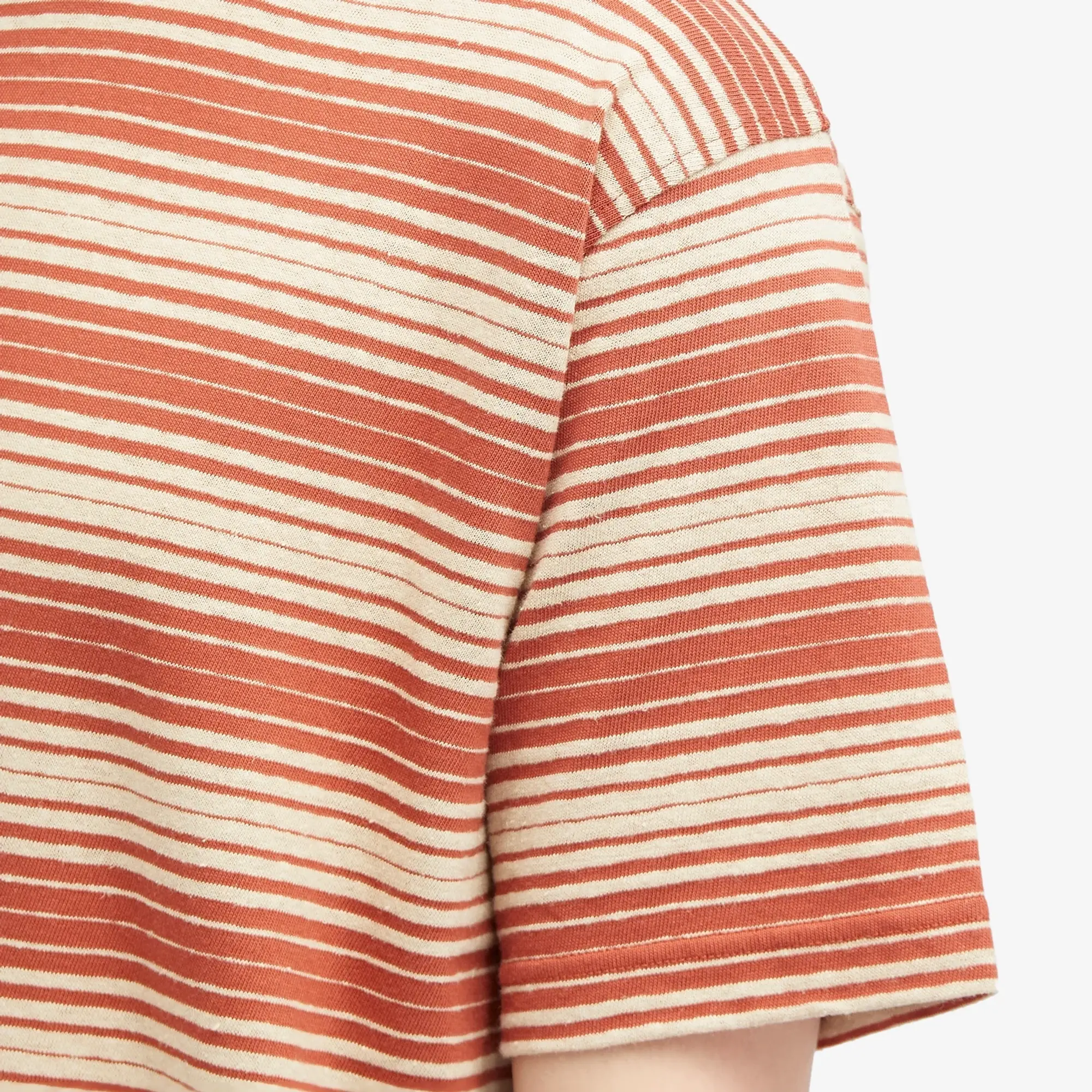 Norse Projects Men's Johannes Spaced Stripe T-Shirt Red Ochre