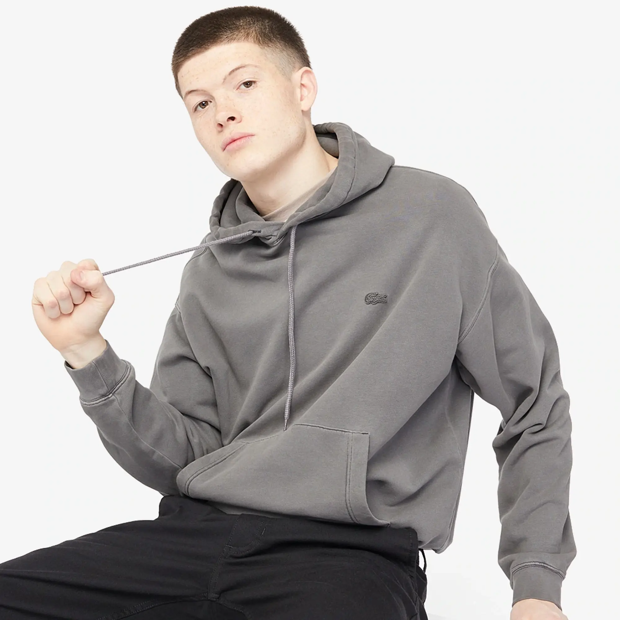 Lacoste Loose Fit Cotton Hoodie