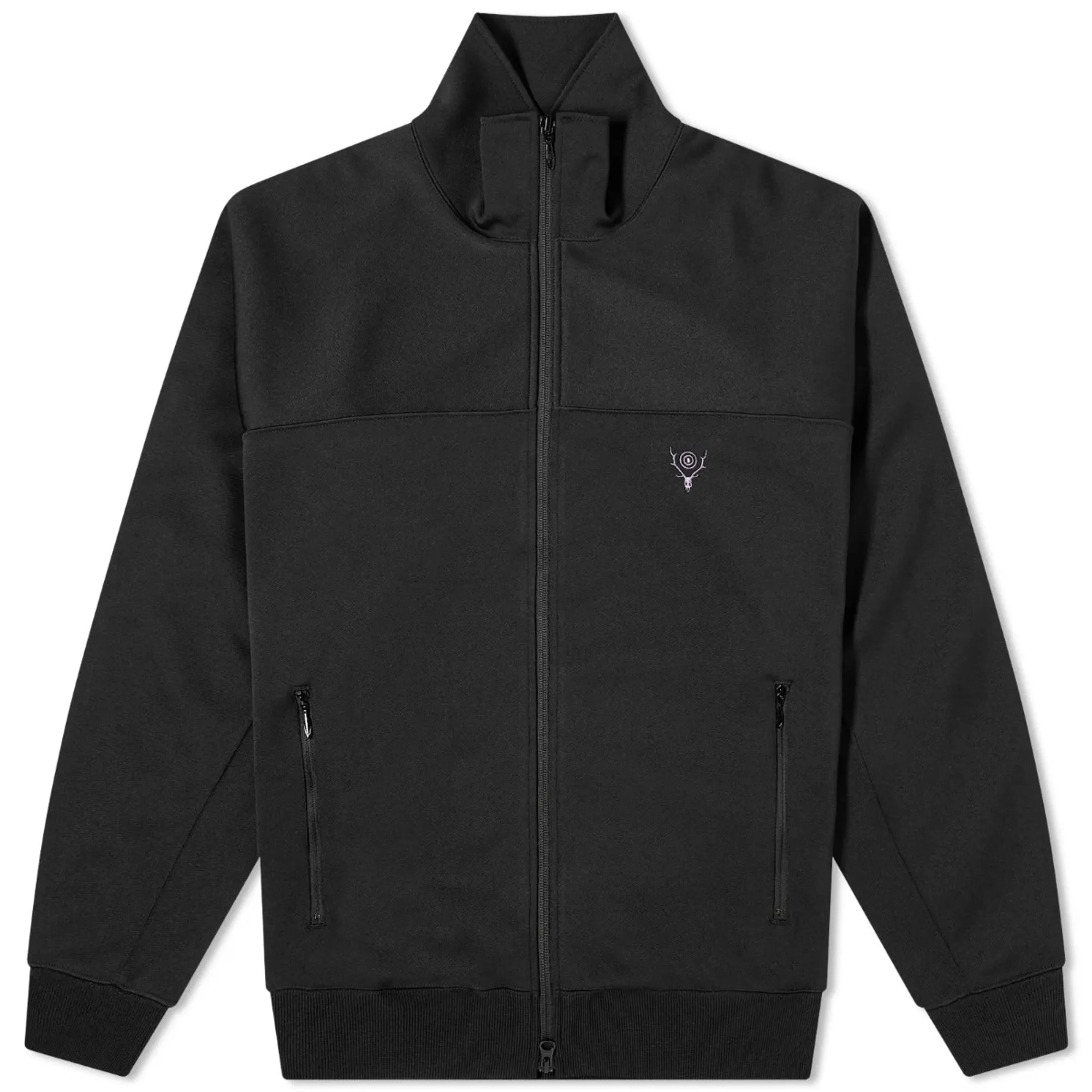 South2 West8 Men'sPoly Smooth Trainer Track Jacket Black | NS812-B