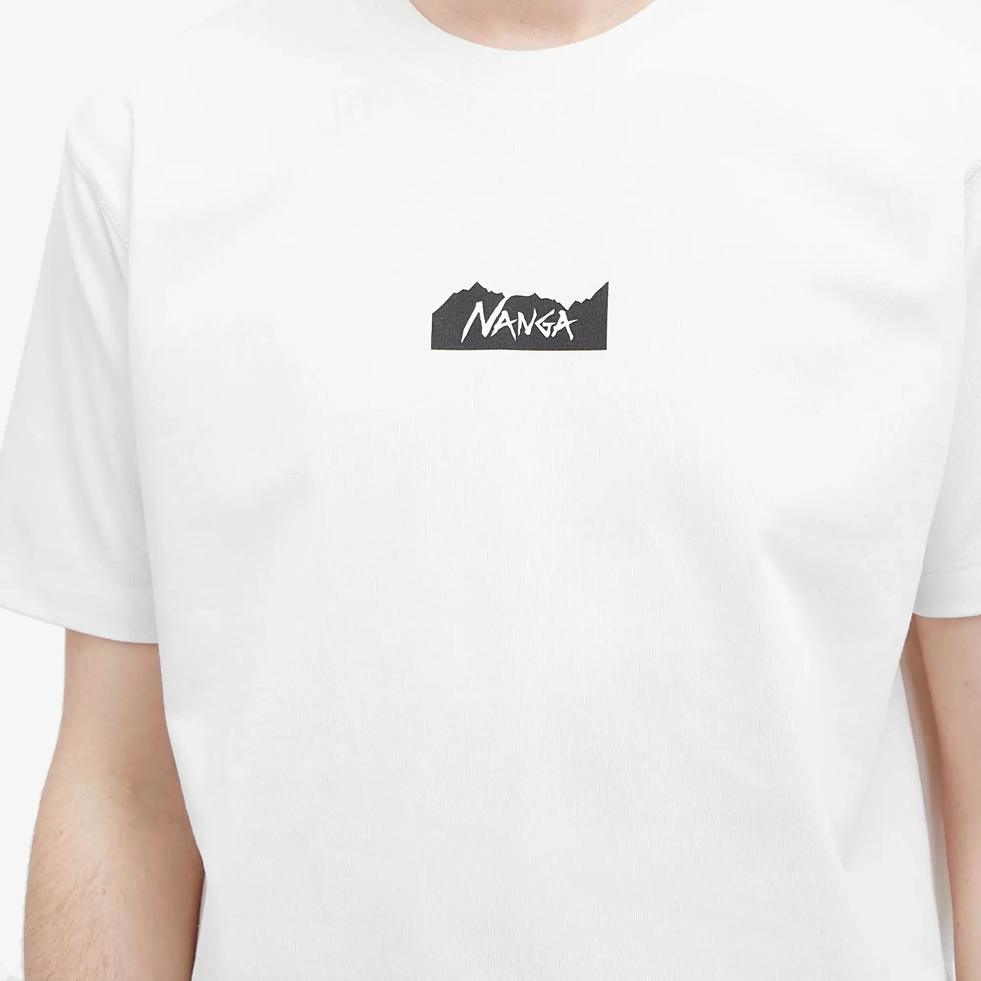 NANGA Men's Eco Hybrid Mt Logo T-Shirt White