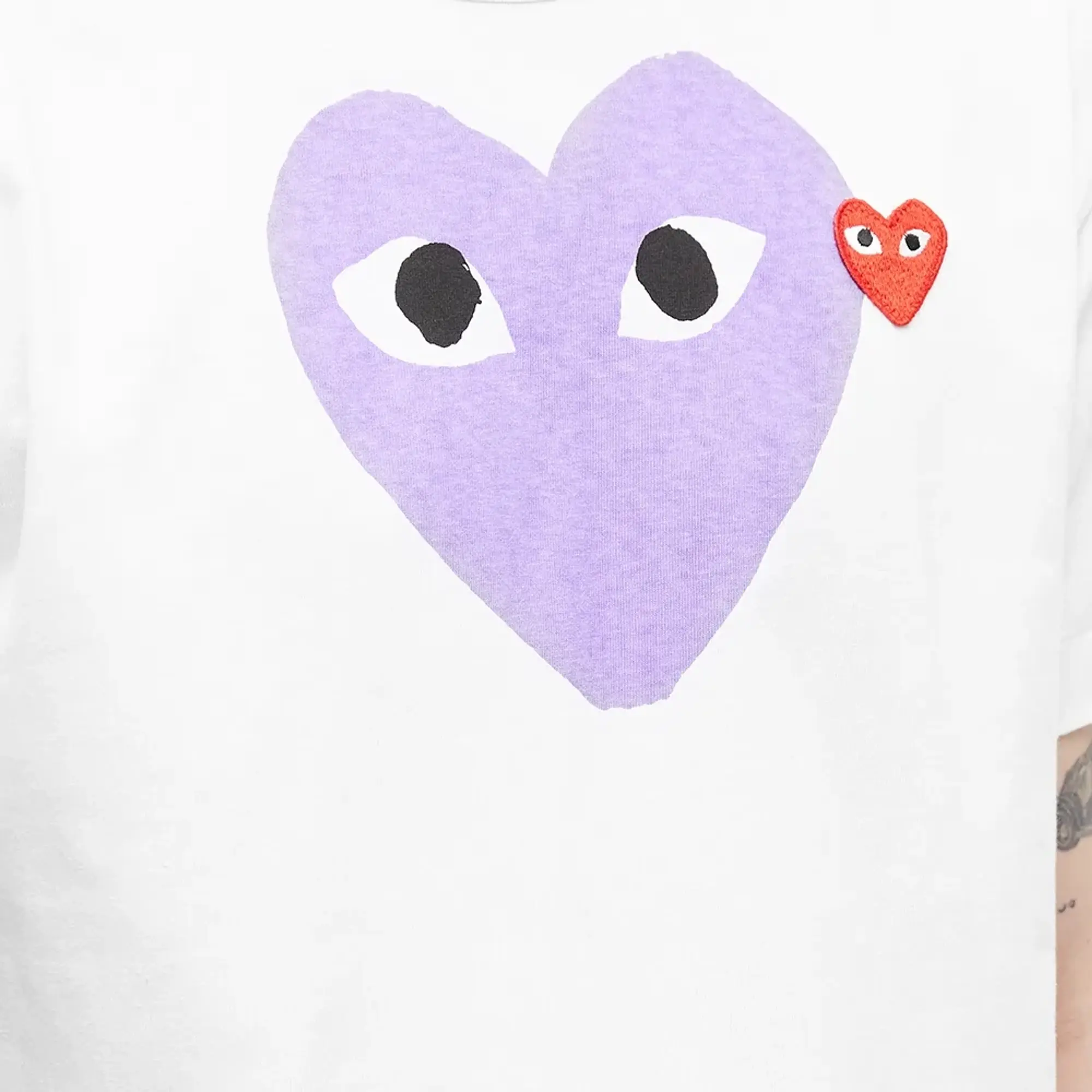 Comme des Garcons Play Comme des Garcons Play Red Heart Colour Heart T Shirt White Red Purple P1T106 1 FOOTY.COM