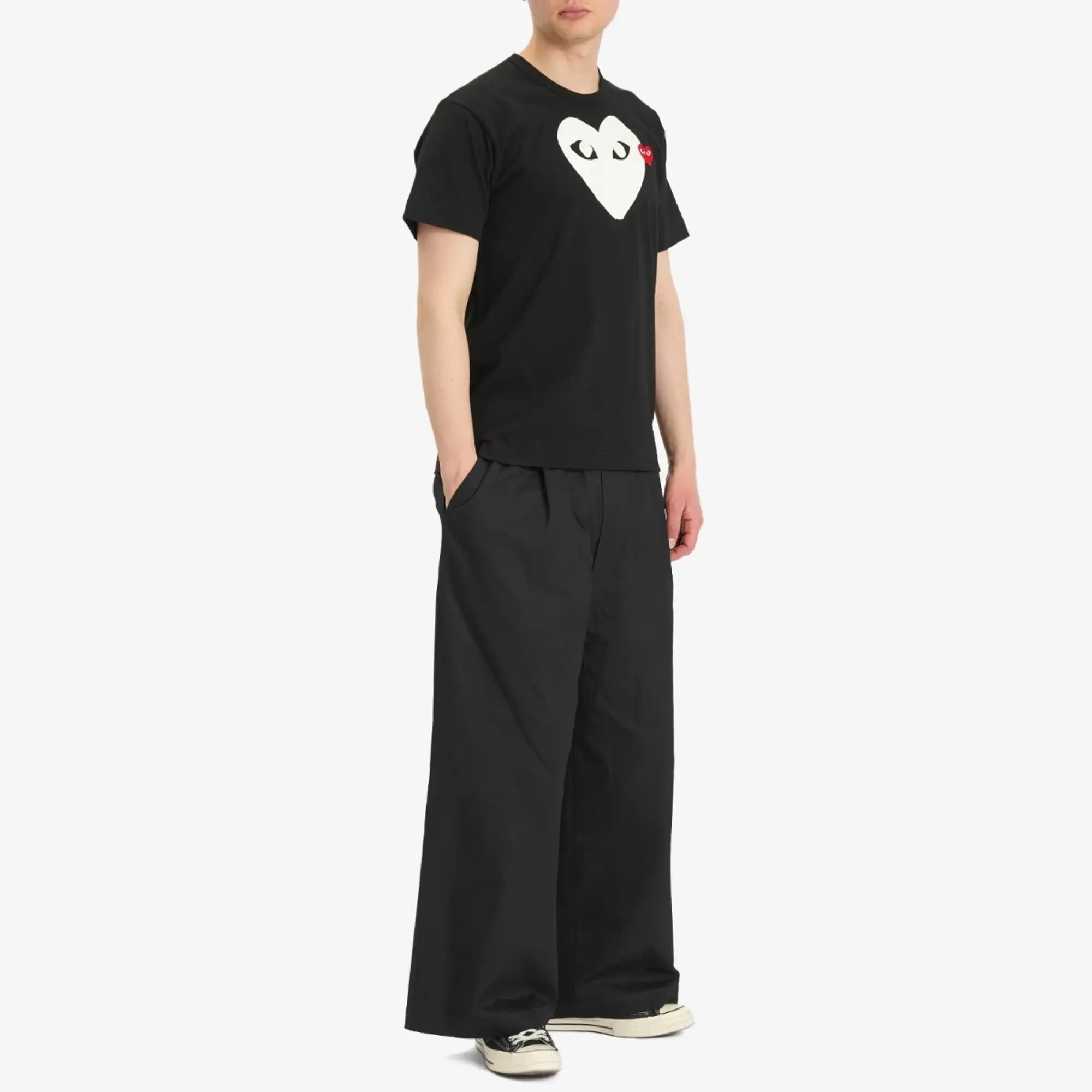 Comme des Garçons Play Comme des Garcons Play Double Heart Logo T-Shirt Black/White/Red