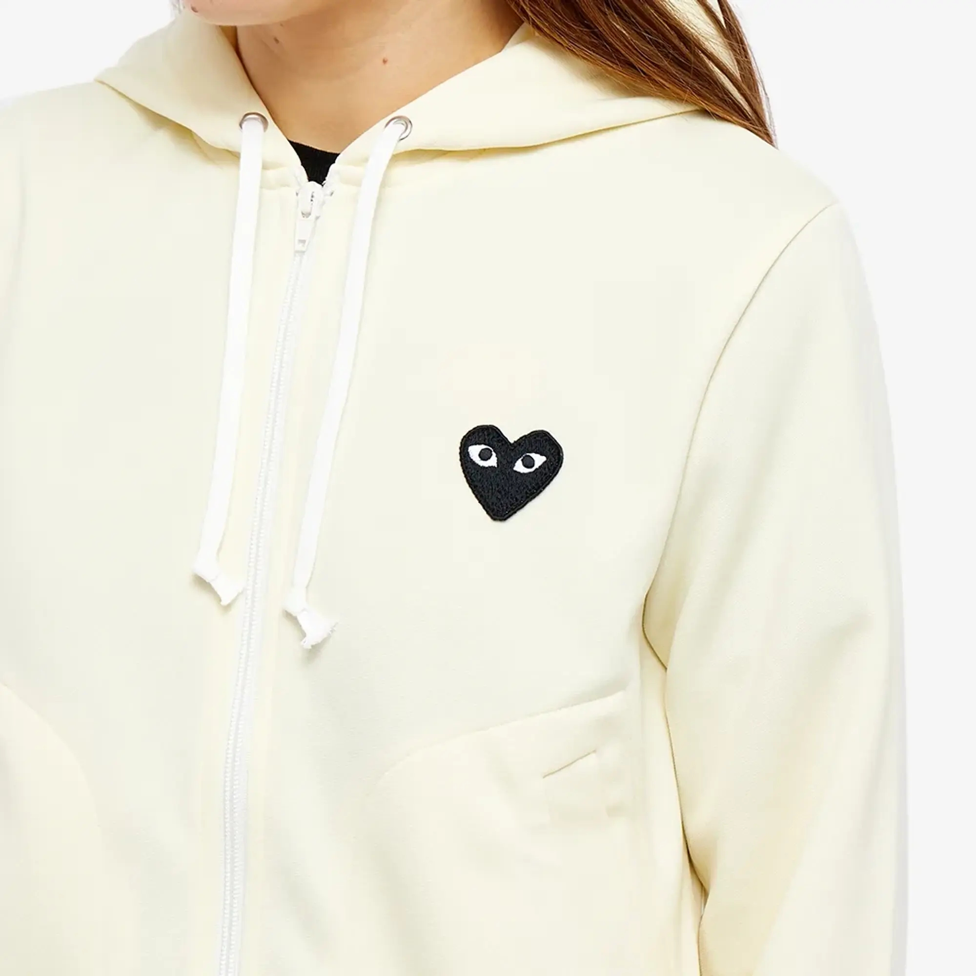 Comme des Garçons Play Comme des Garcons Play Women's Black Heart Full Zip Backprin Ivory