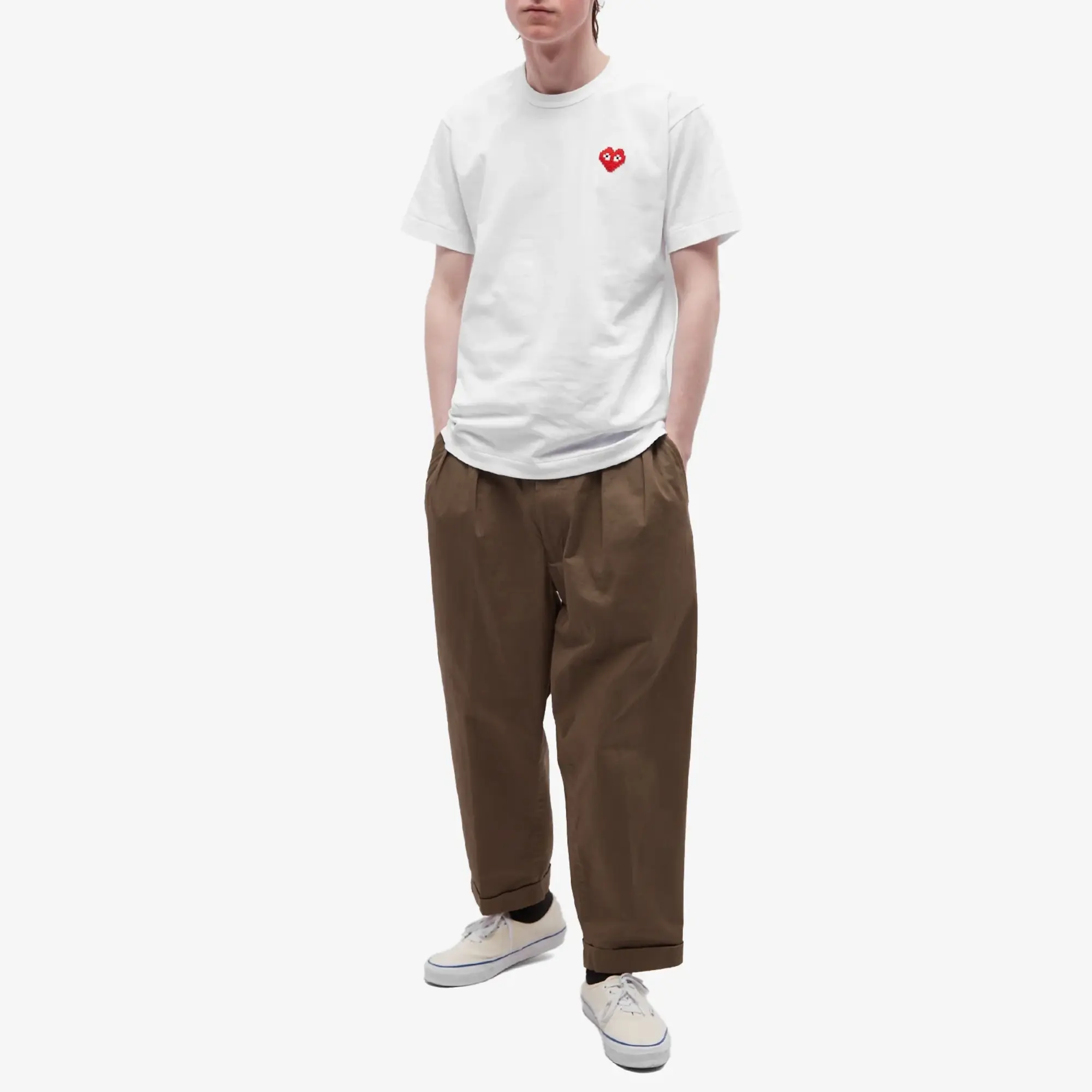 Comme des Garçons Play Men's Invader Heart T-Shirt White