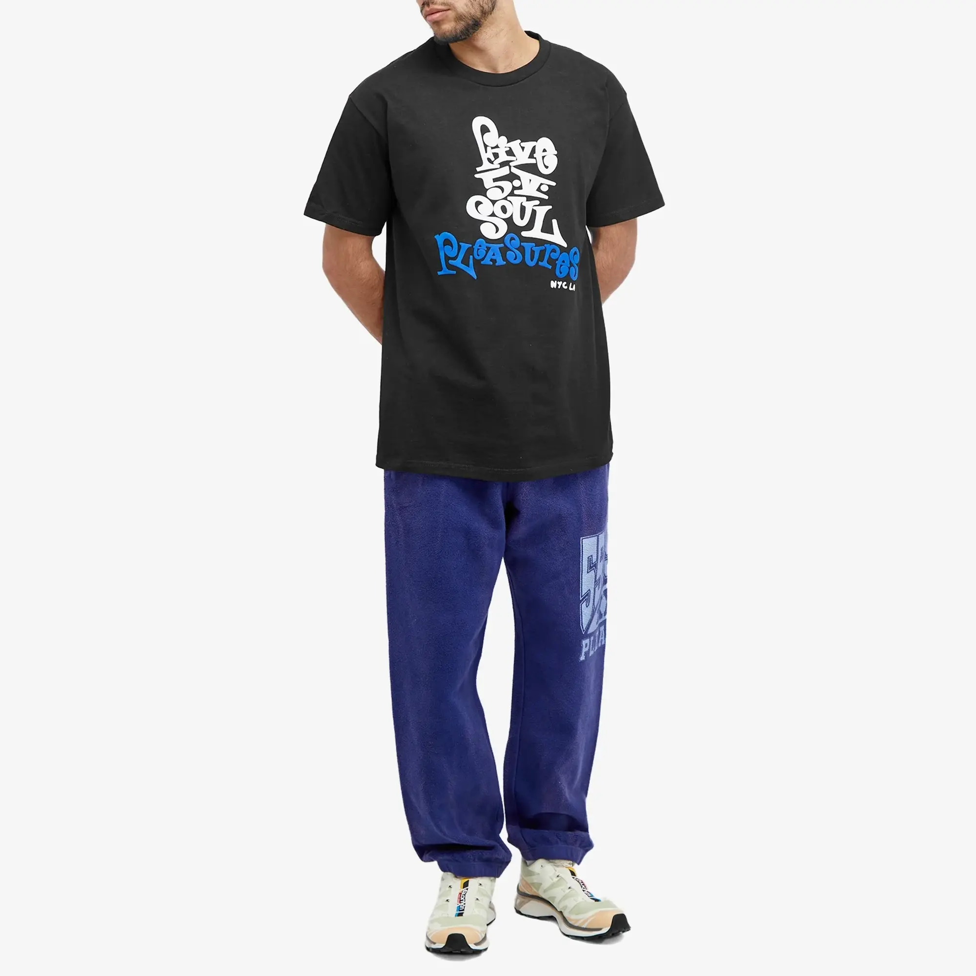 Pleasures Men's x 555 Five 5 V T-Shirt Black
