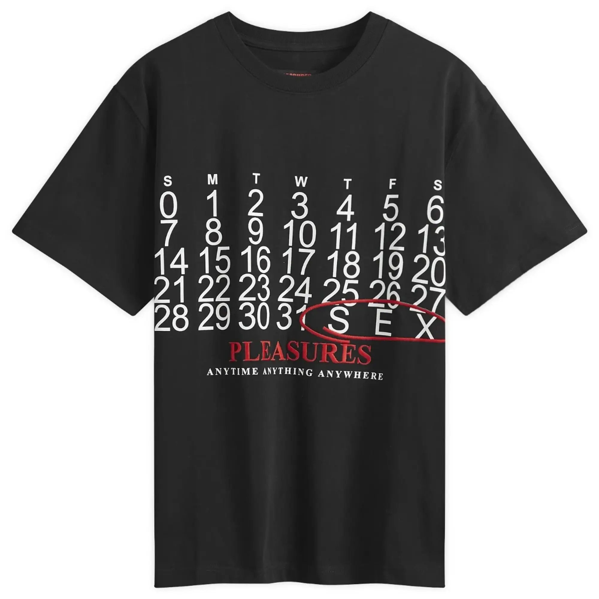 Pleasures Women's Calendar Heavyweight T-Shirt Black