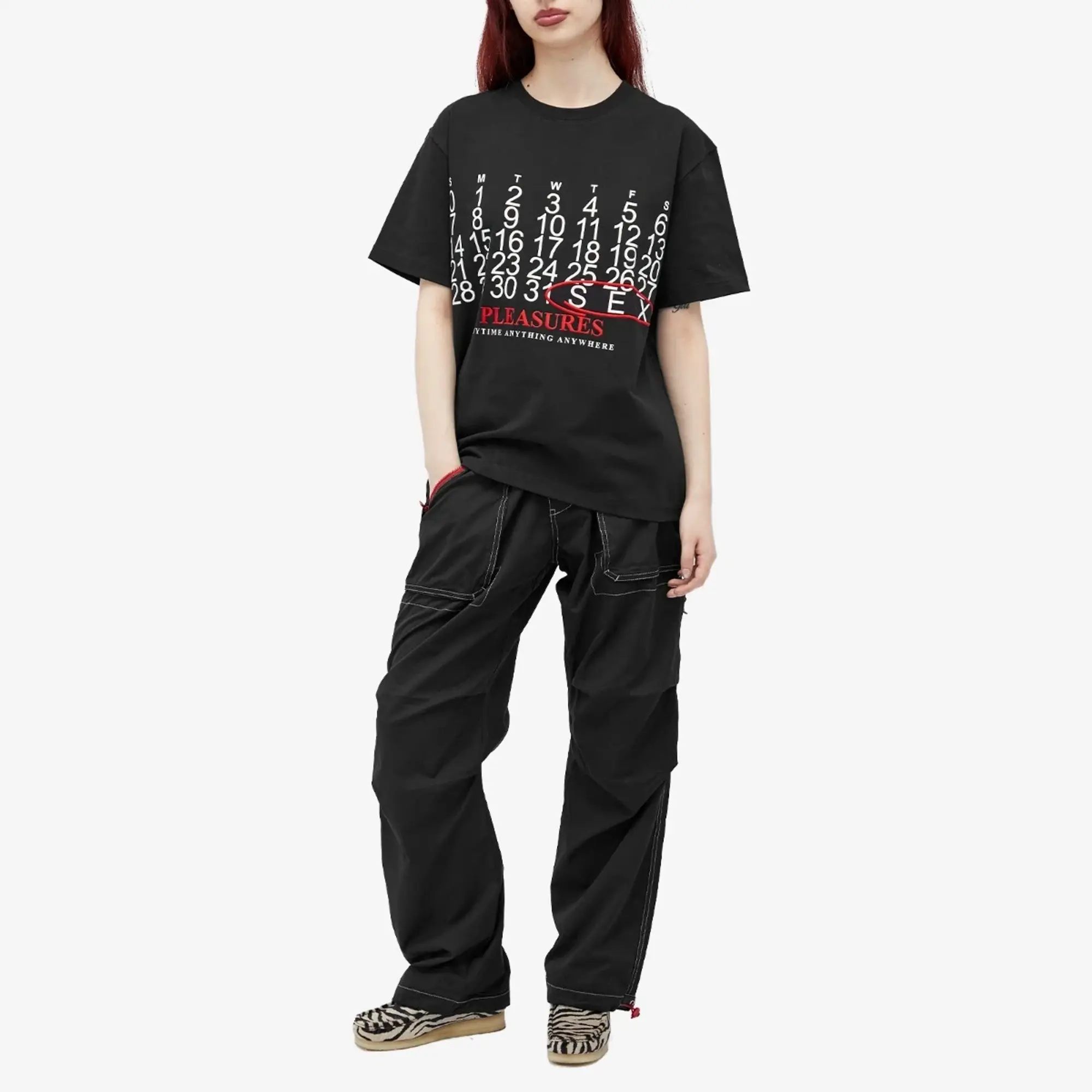 Pleasures Women's Calendar Heavyweight T-Shirt Black