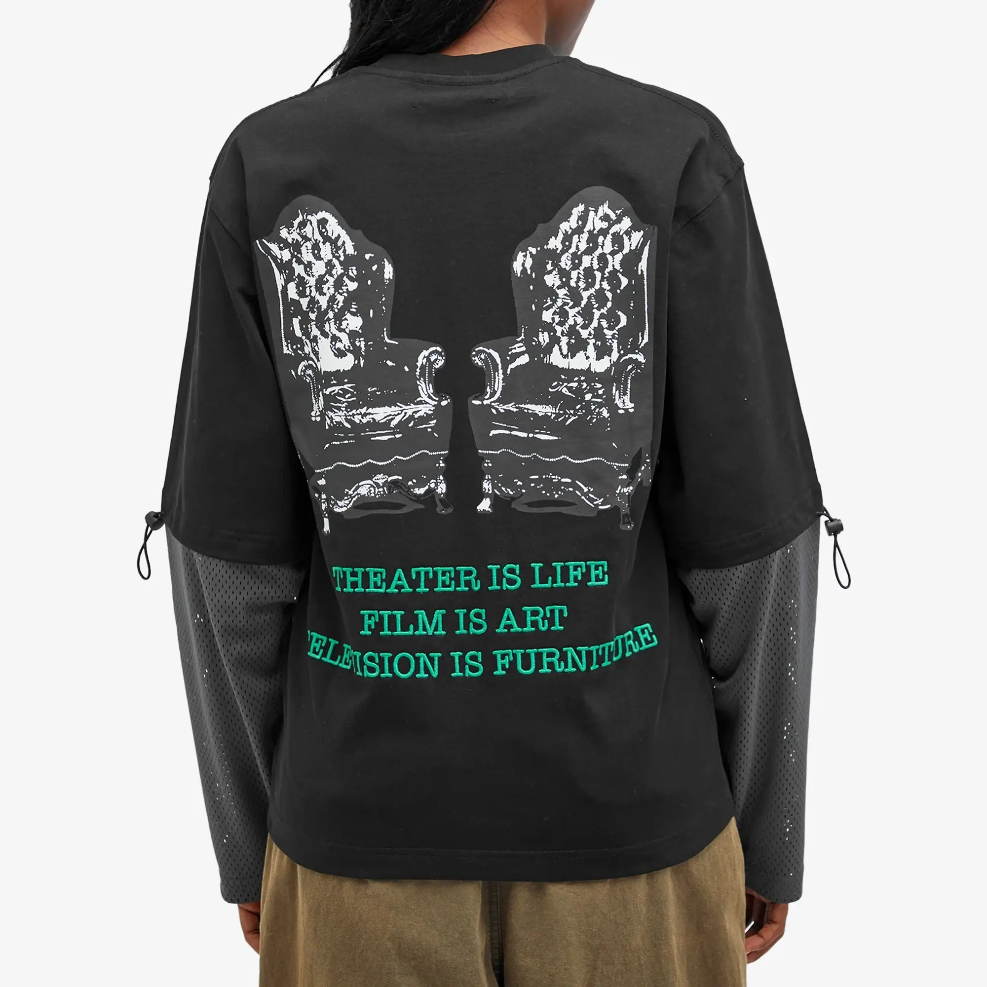 Pleasures Women's Furniture Long Sleeve T-Shirt Black