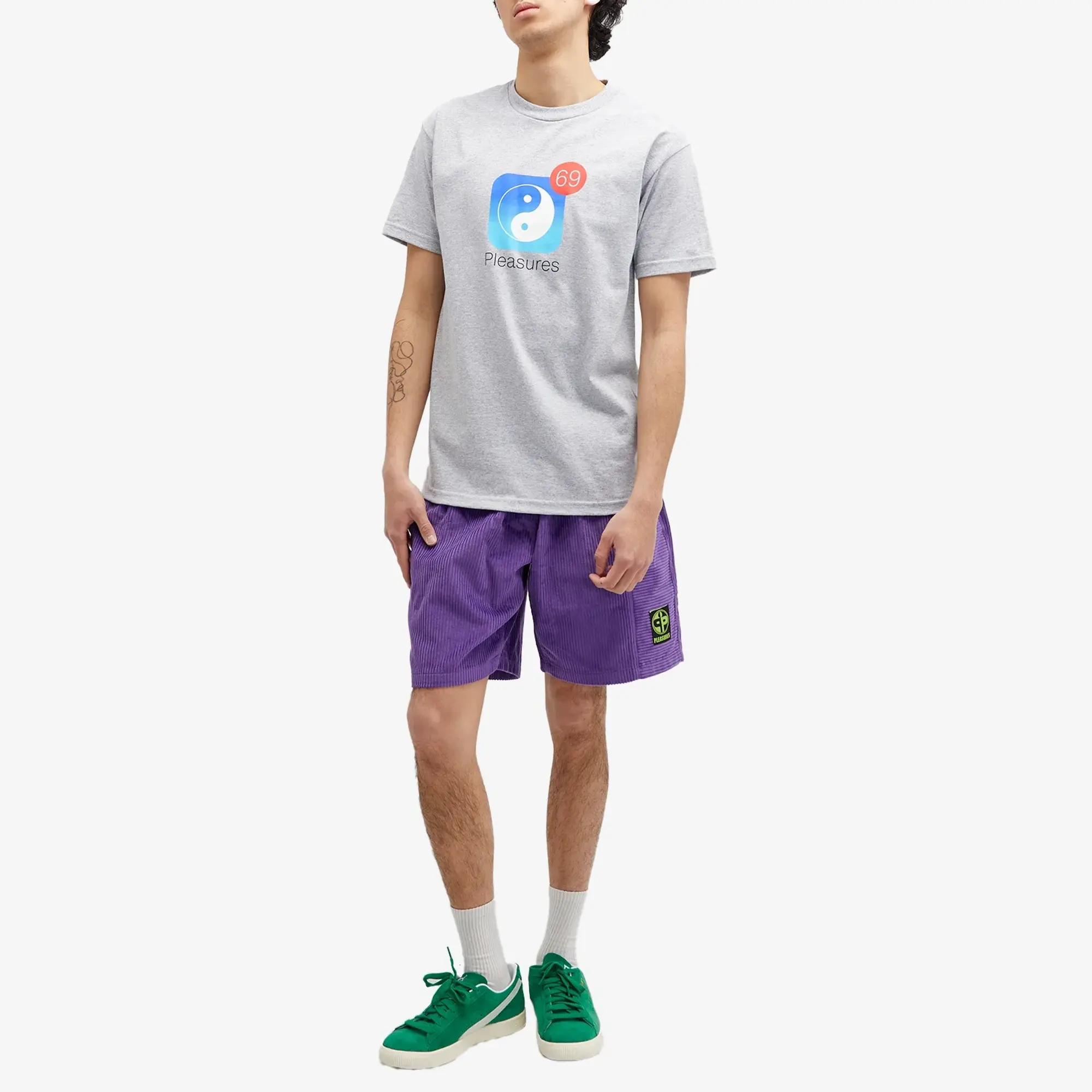 Pleasures Men's Notify T-Shirt Grey