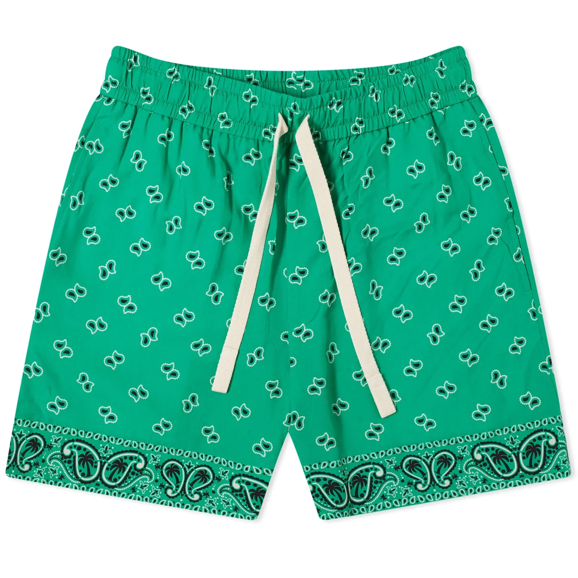 Palm Angels Men's Paisley Shorts Green