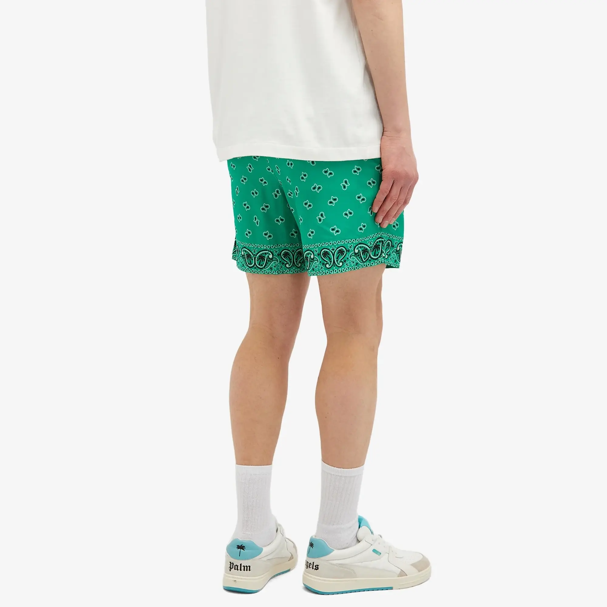 Palm Angels Men's Paisley Shorts Green