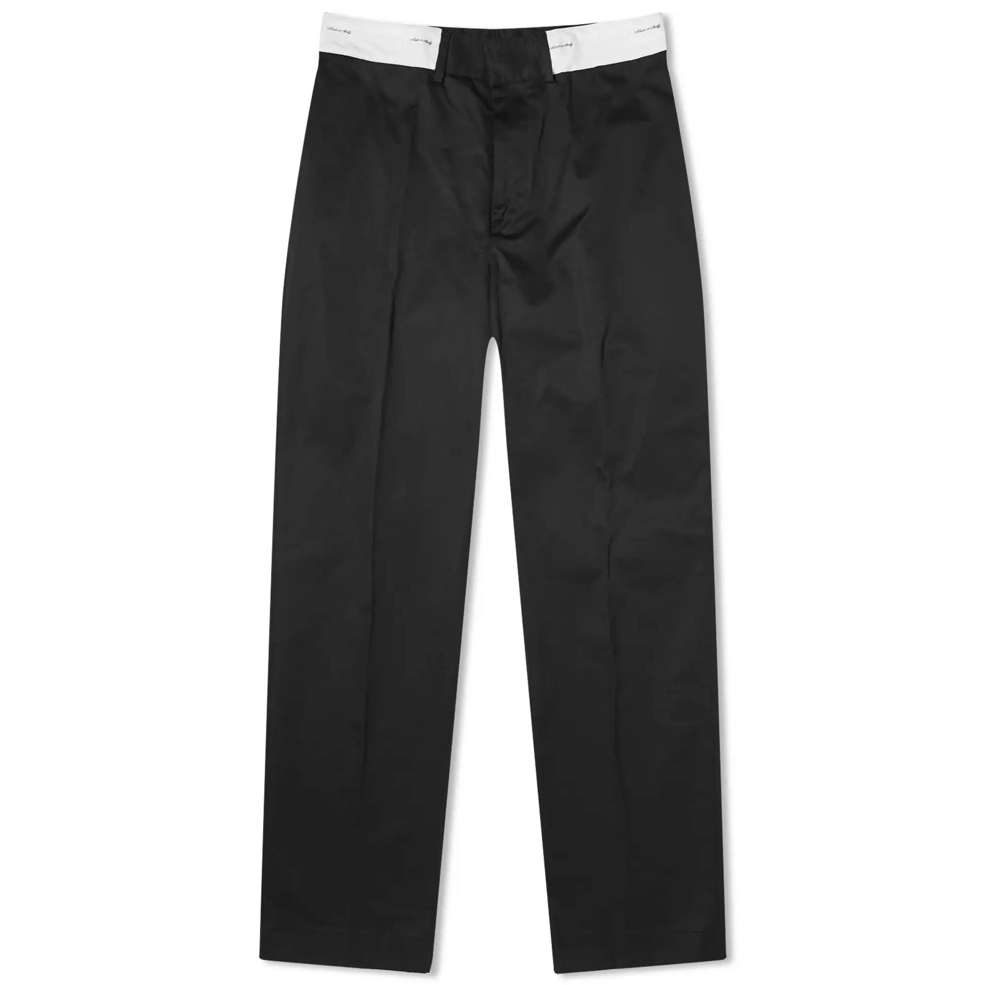 Palm Angels Men's Sartorial Waistband Straight Leg Pant Black