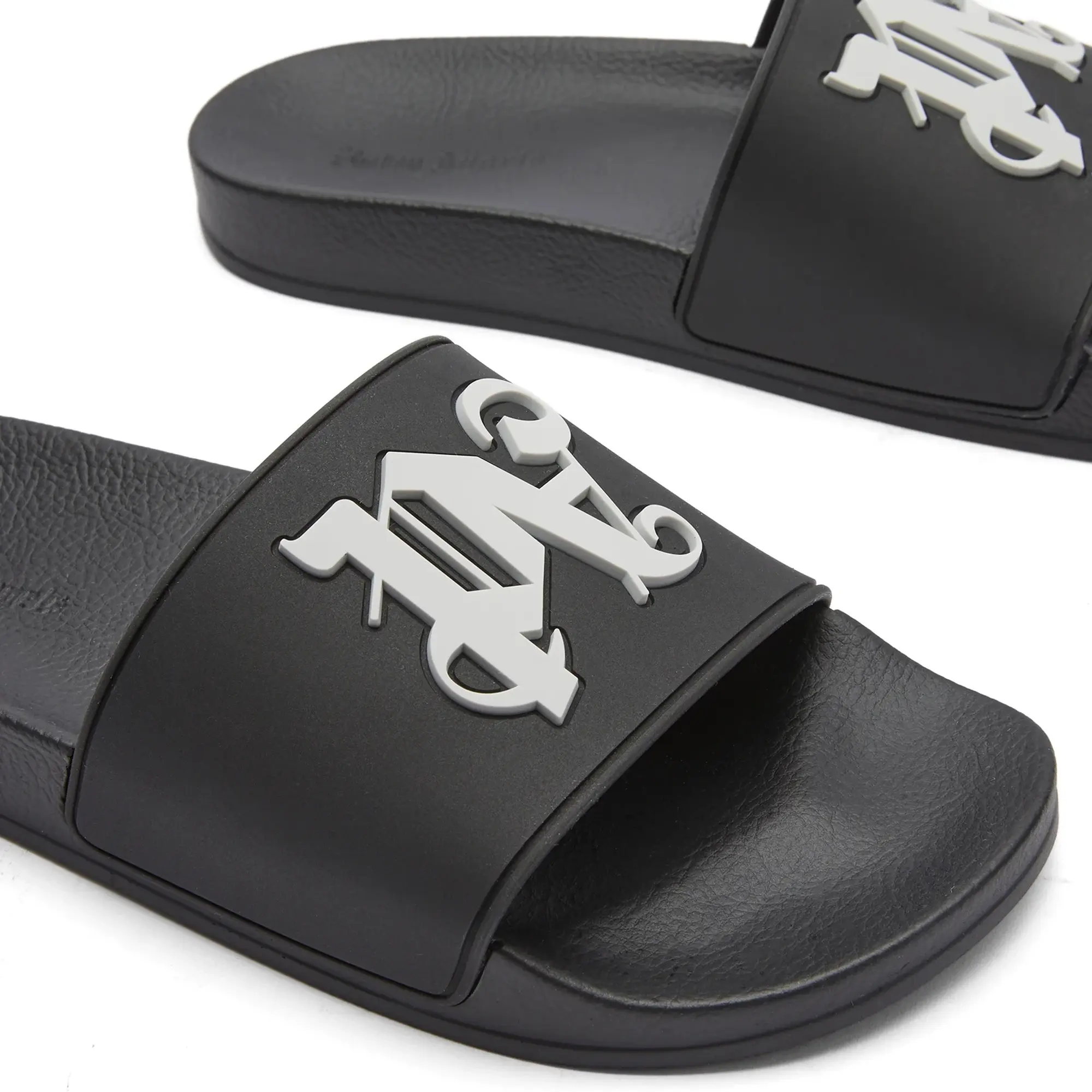 Palm Angels Women's Monogram Pool Slider Light Grey