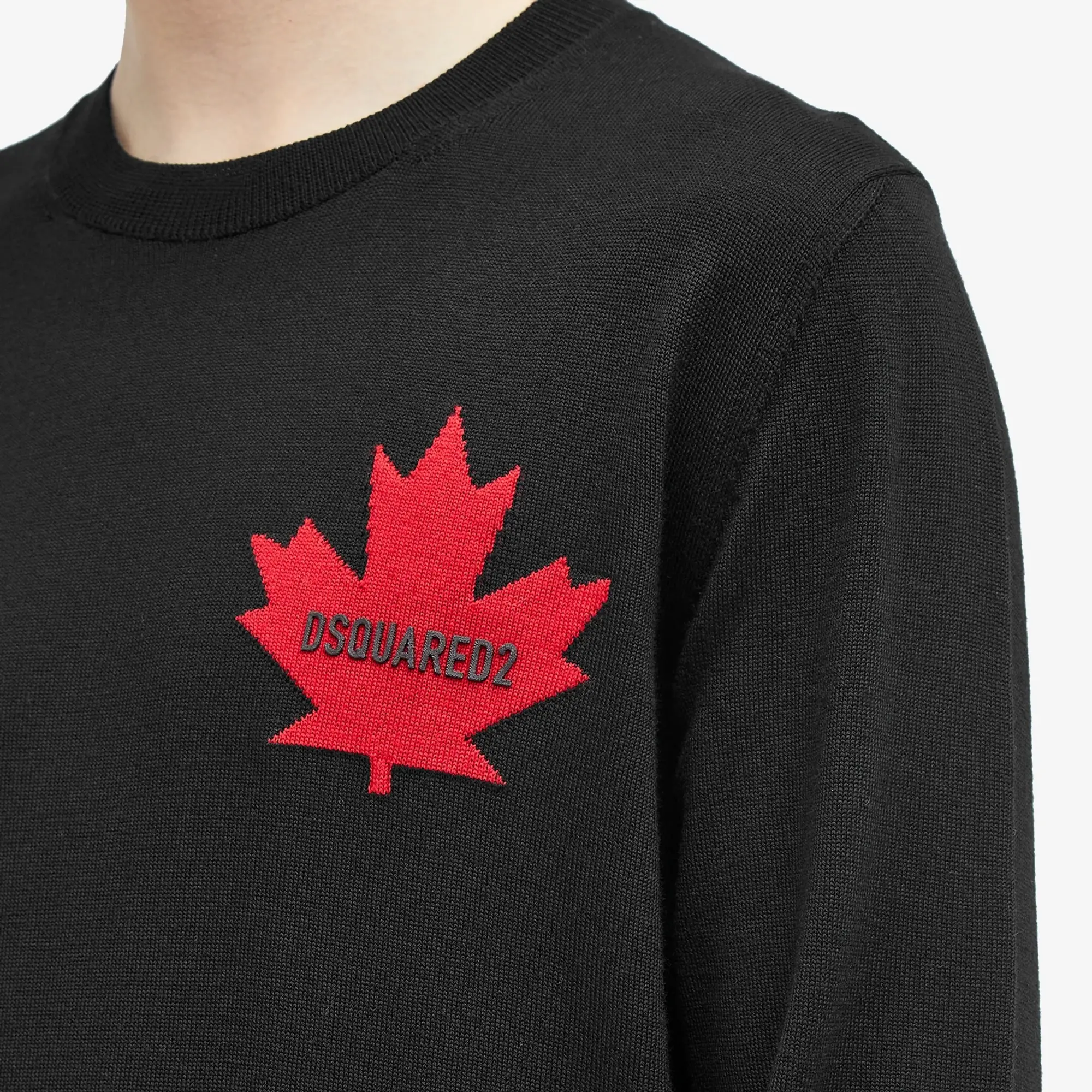 Dsquared2 Men's D2 Leaf Crew Neck Jumper Black
