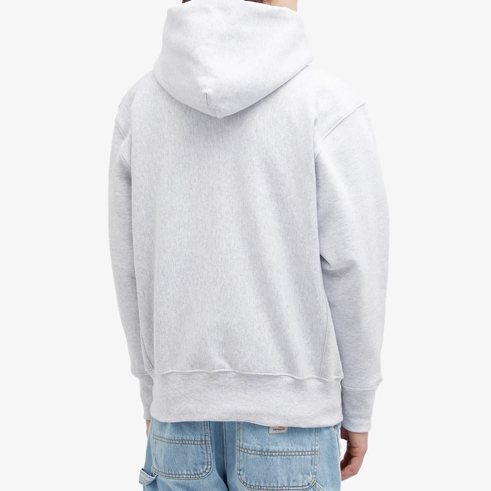 Champion Men s Made in USA Reverse Weave Hoodie Silver Grey Marl S9745 X2UC FOOTY.COM