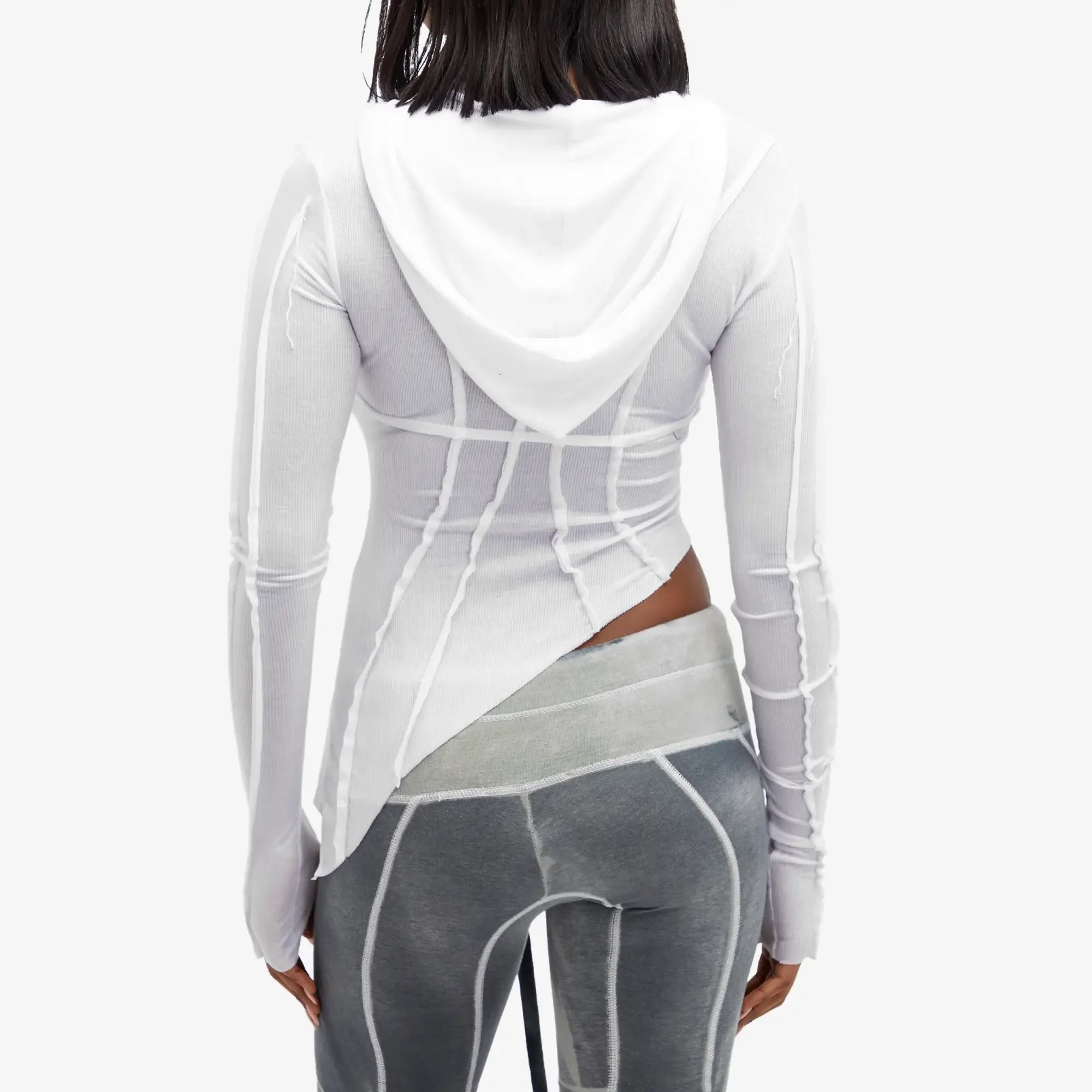 Asics Sami Miro Vintage Women's Asymmetric Open Seam Hoodie White