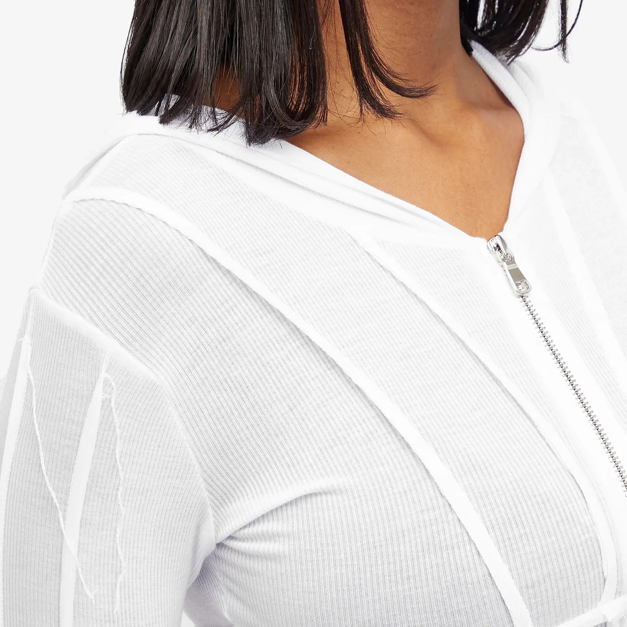 Asics Sami Miro Vintage Women's Asymmetric Open Seam Hoodie White
