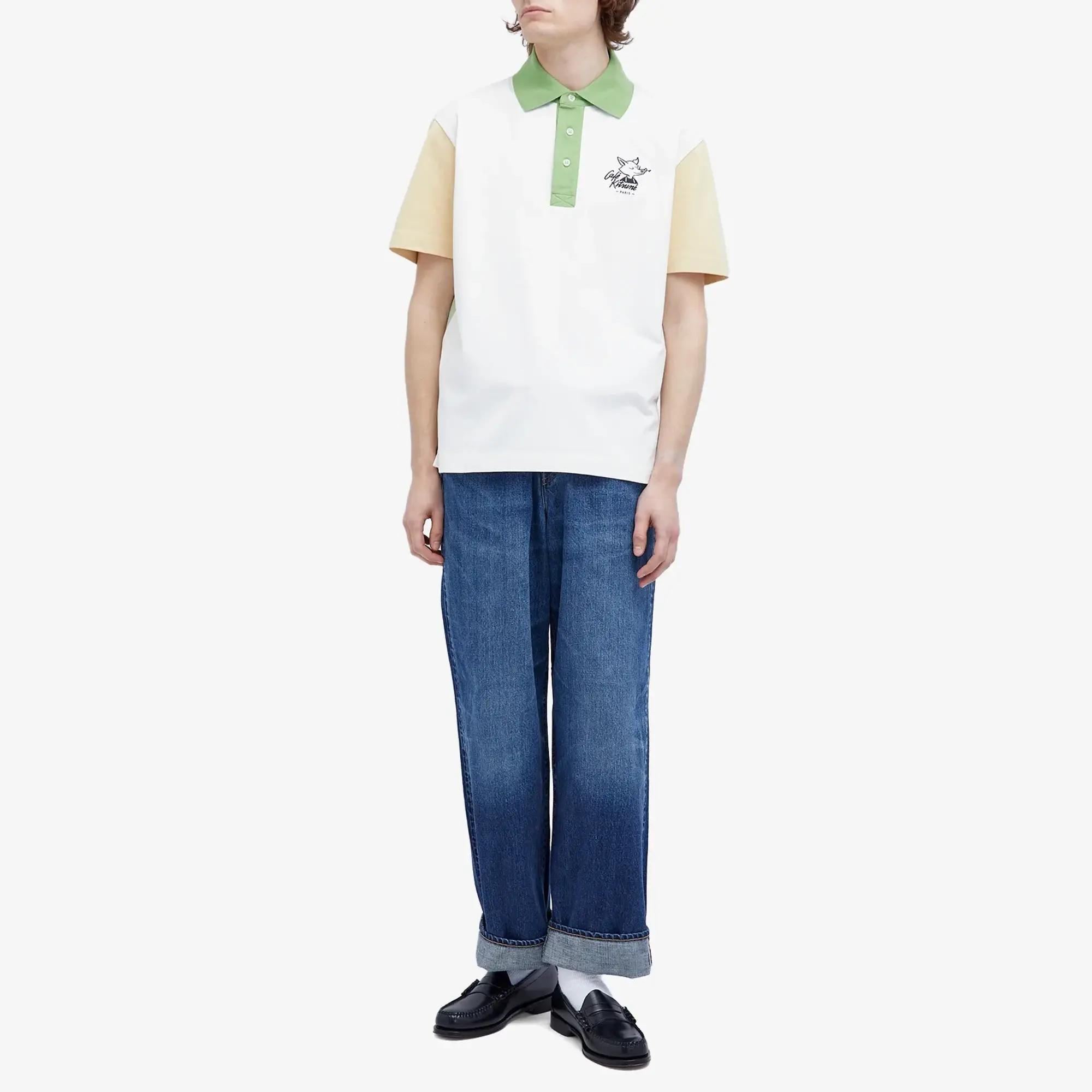 Cafe Kitsune Café Kitsune Colorblock Relax Polo Tapioca Colorblock