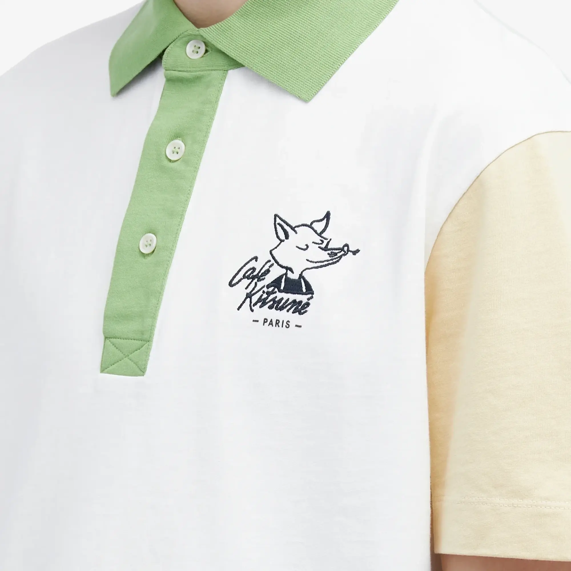 Cafe Kitsune Café Kitsune Colorblock Relax Polo Tapioca Colorblock