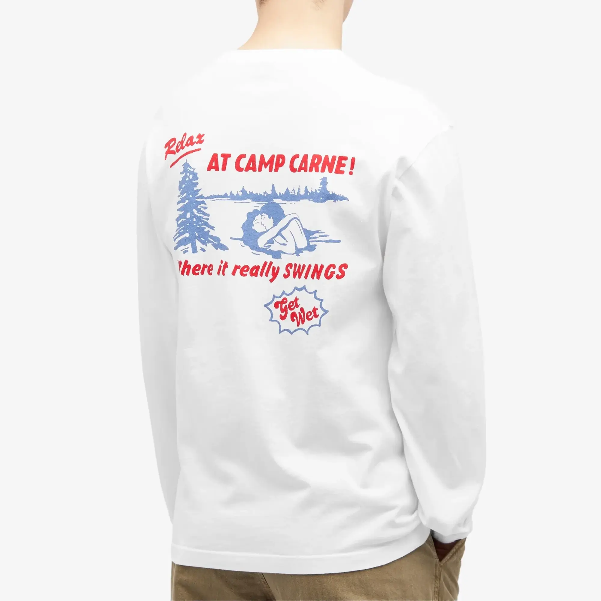 Carne Bollente Men's Camp Carne Long Sleeve T-Shirt White