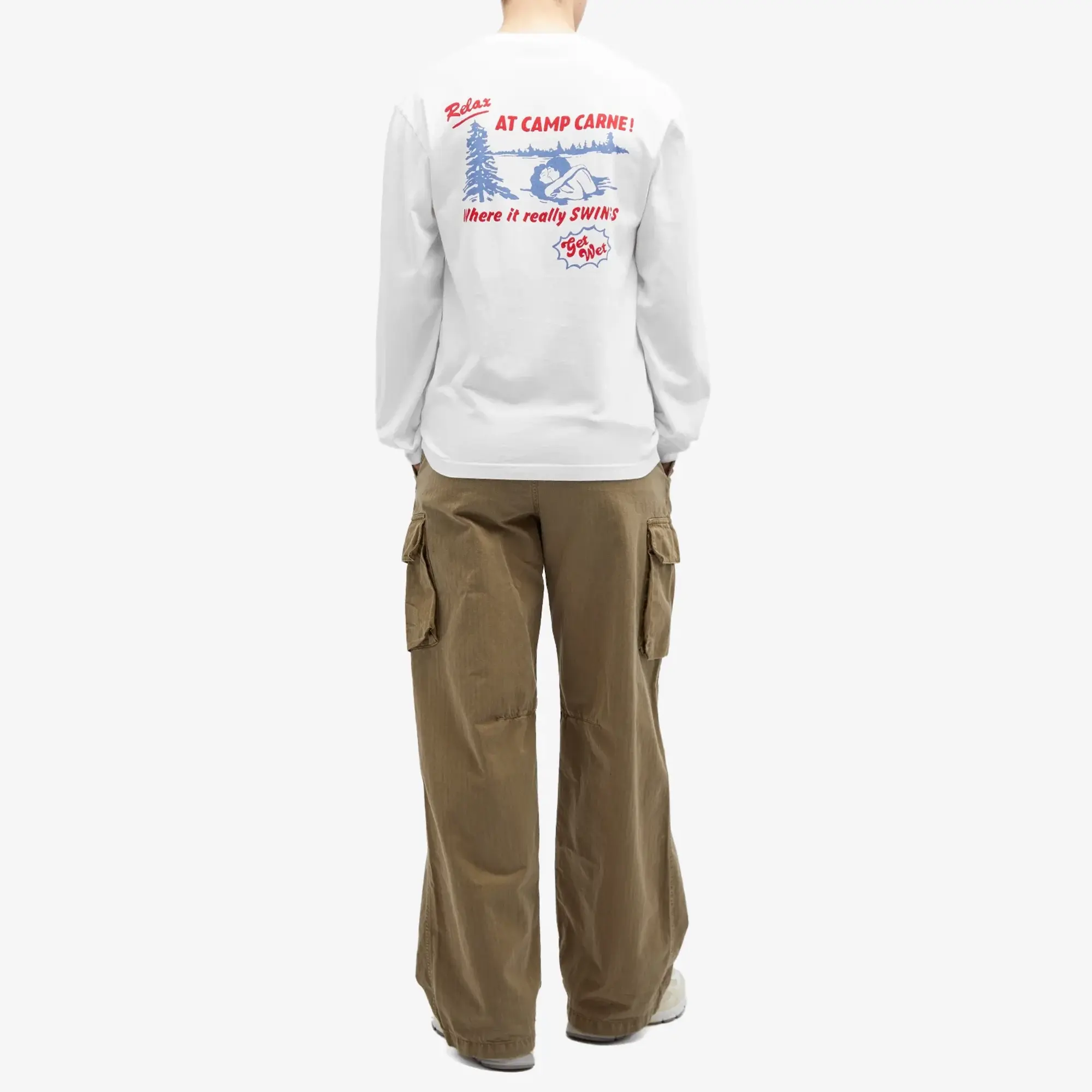 Carne Bollente Men's Camp Carne Long Sleeve T-Shirt White