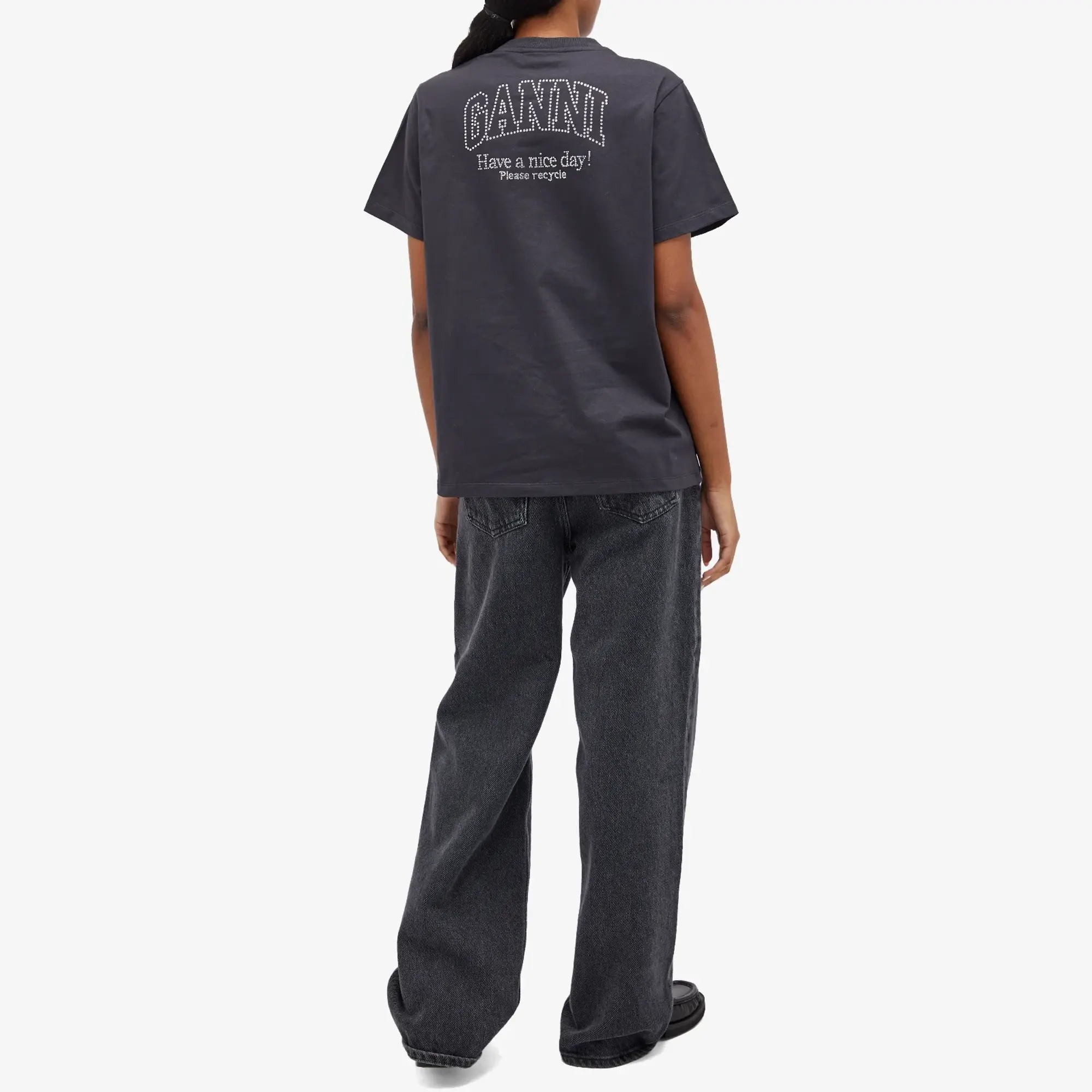 GANNI Women's Relaxed T-Shirt Phantom