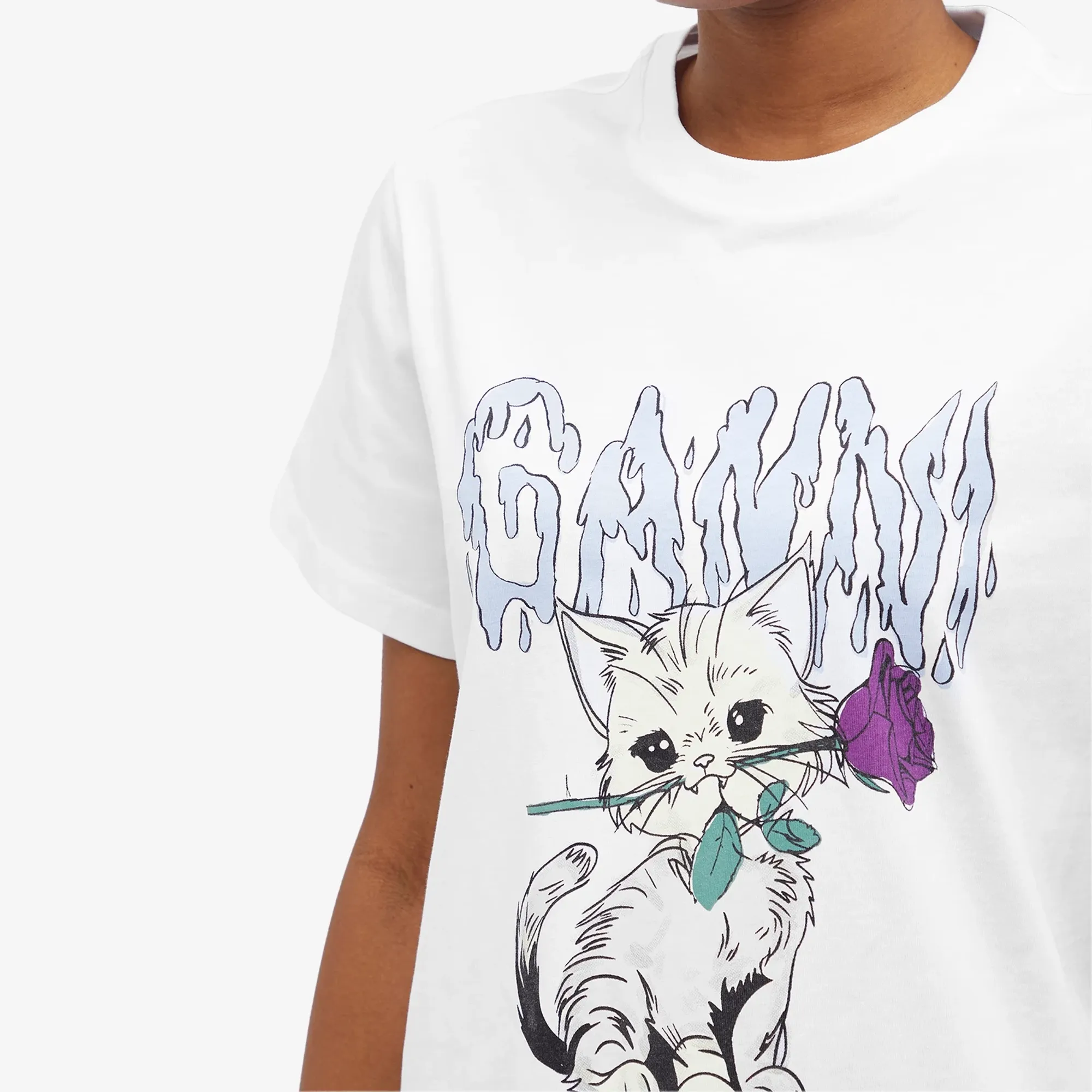 GANNI Women's GANNI Women's Cat relaxed t-shirt Bright White